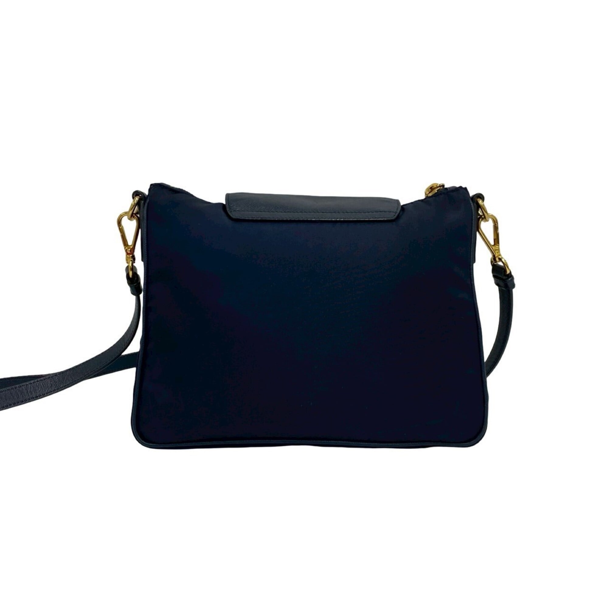Prada Navy Nylon Leather Pochette Shoulder Bag (Pre-Owned)