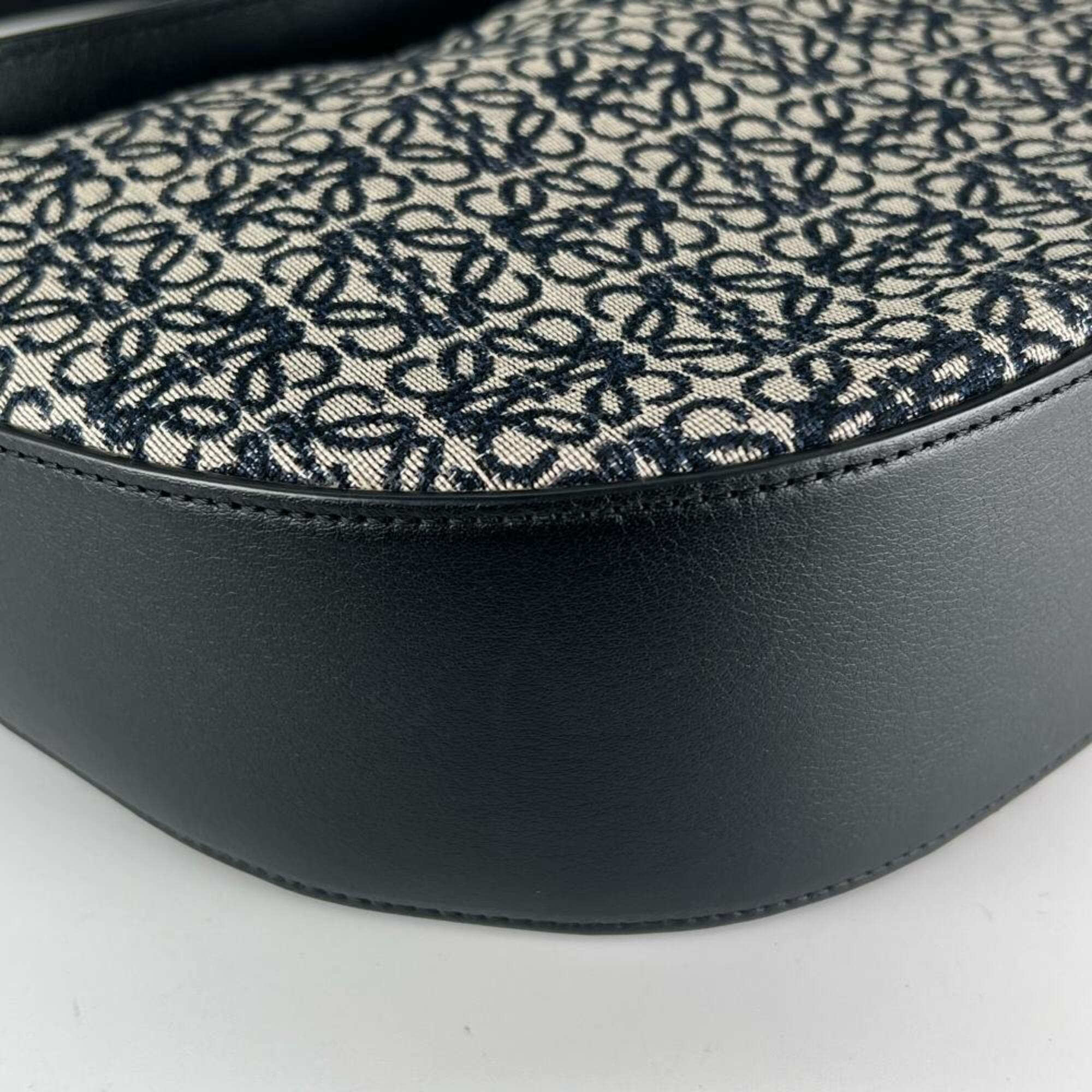 Loewe Black Navy Jacquard Leather Handbag (Pre-Owned)
