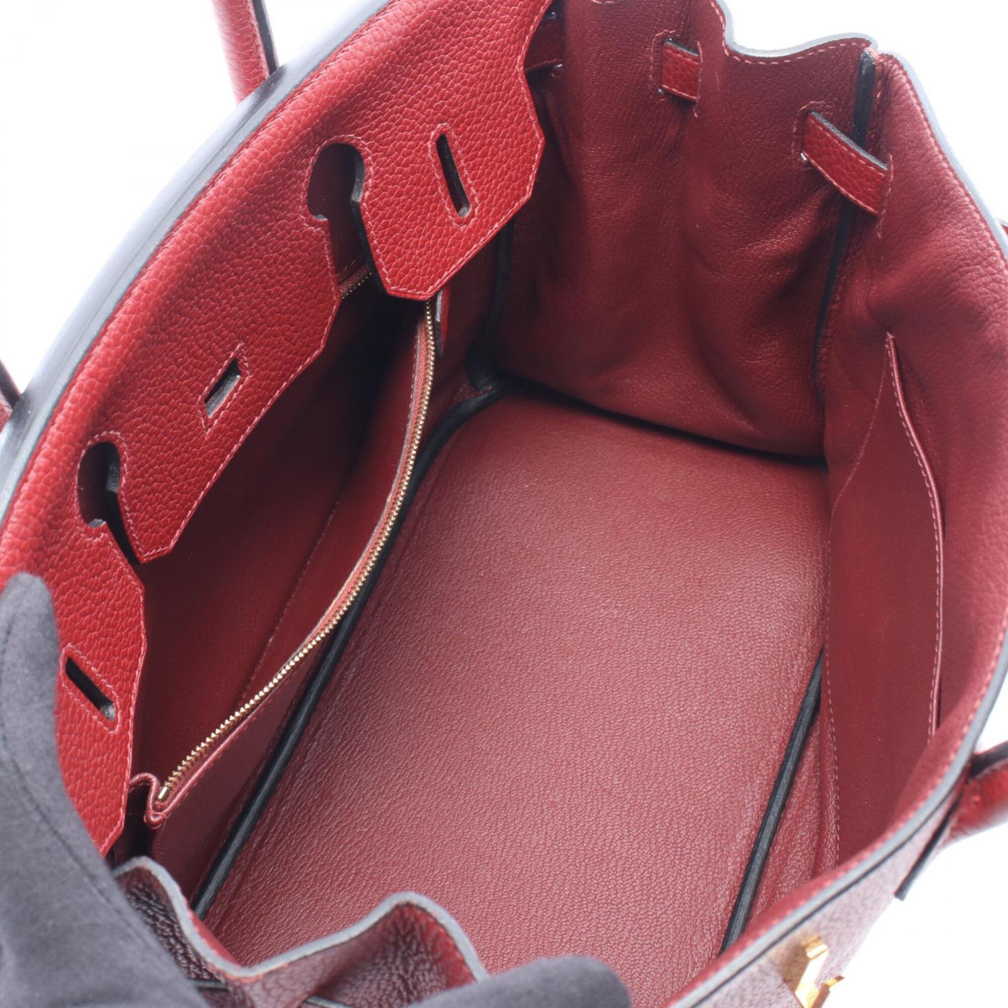 Hermes Bordeaux Ruby Leather Handbag (Pre-Owned)