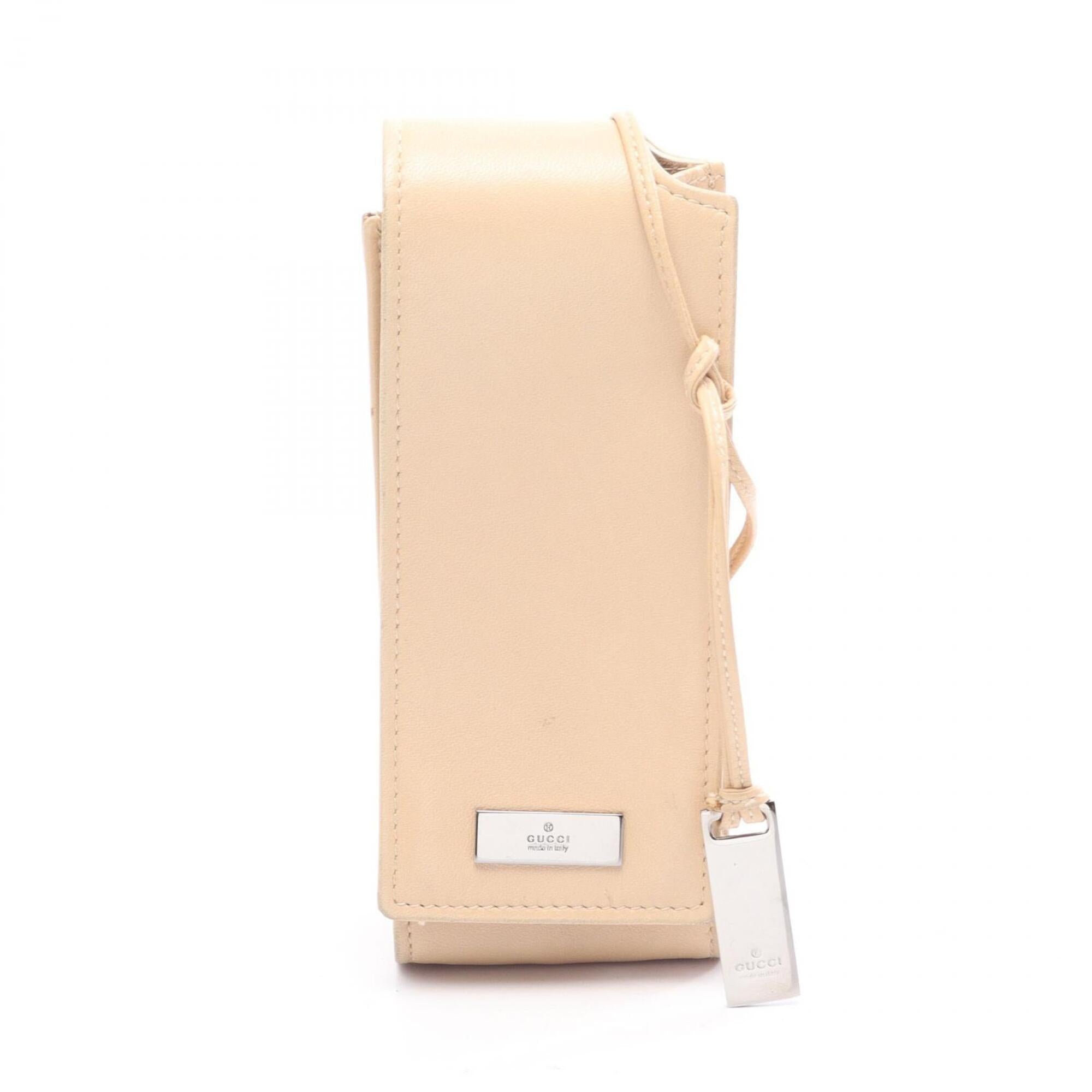 Gucci Beige Leather Handbag Shoulder Bag (Pre-Owned)