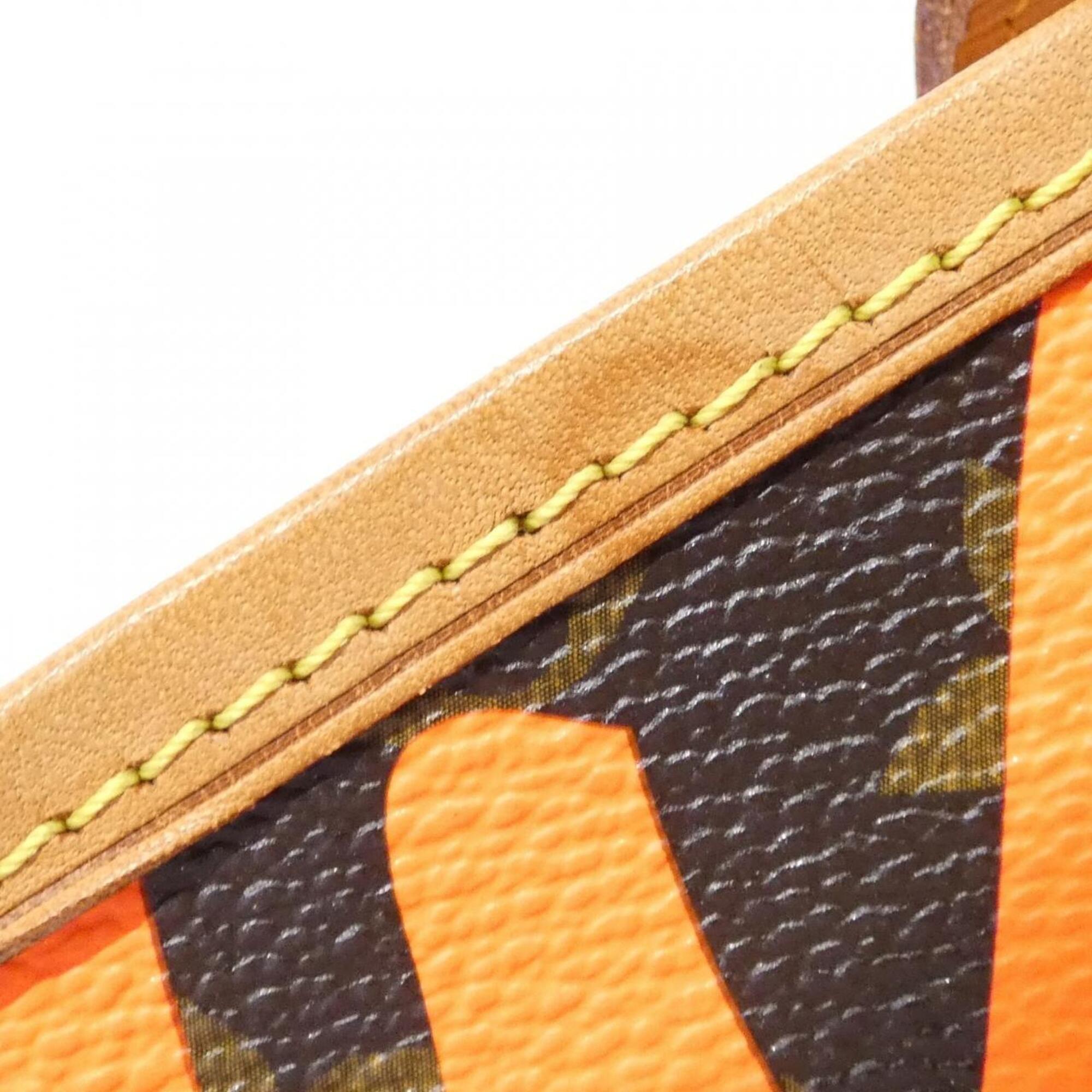 Louis Vuitton Marron Orange Coated Canvas Handbag (Pre-Owned)