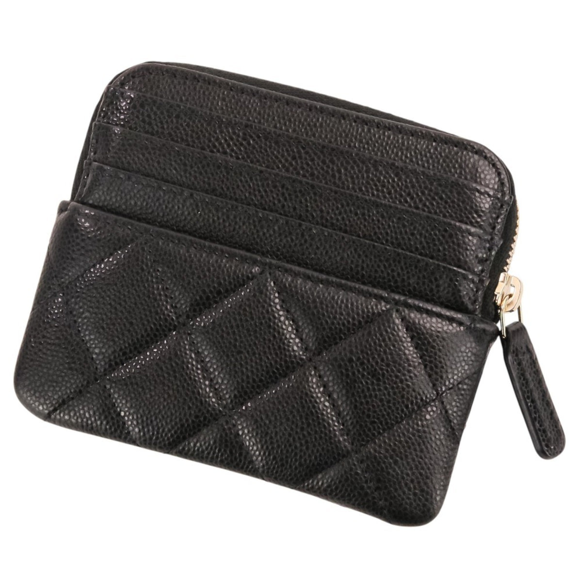 Chanel Black Grained Calfskin Coin Purse/Coin Case (Pre-Owned)