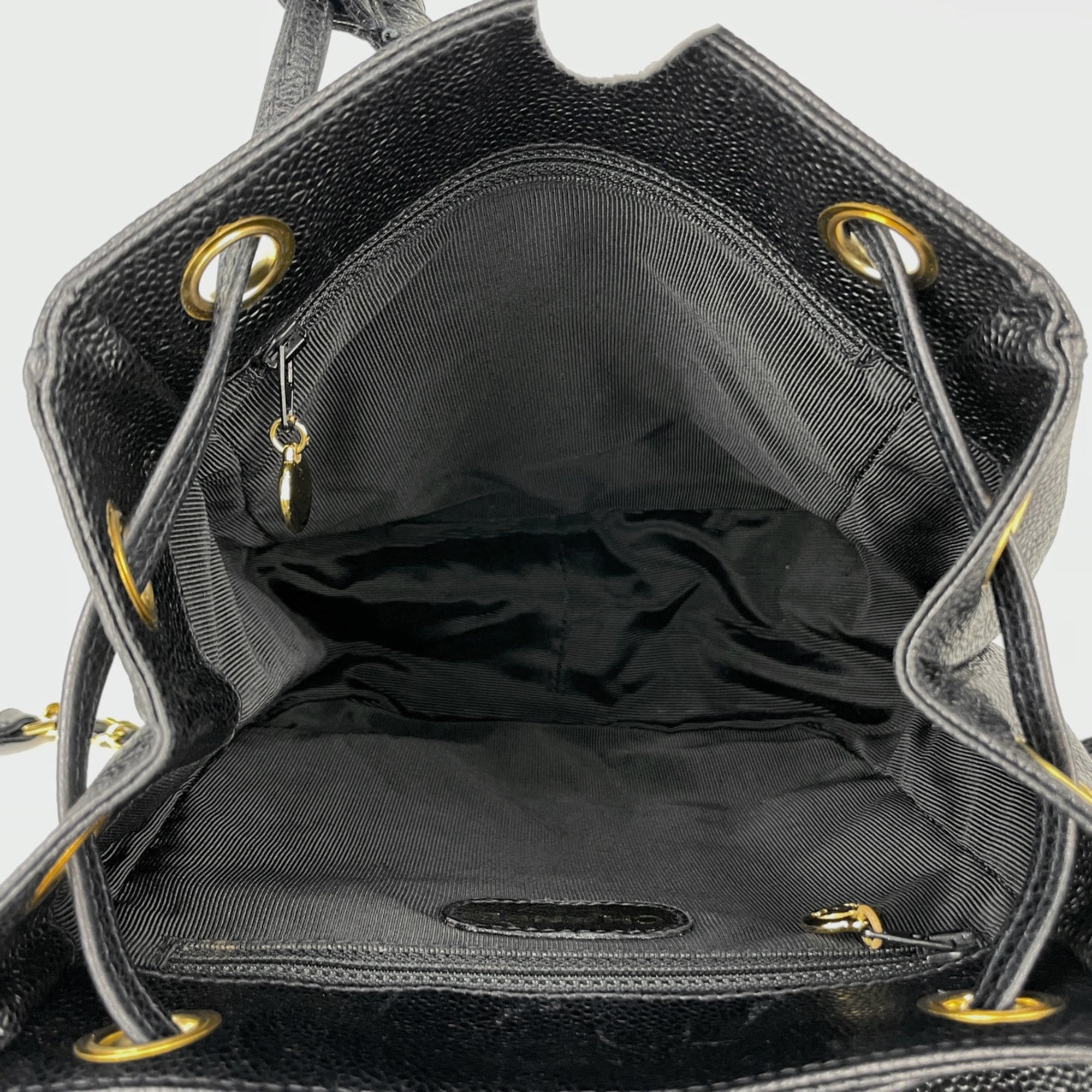 Chanel Black Grained Calfskin Backpack (Pre-Owned)
