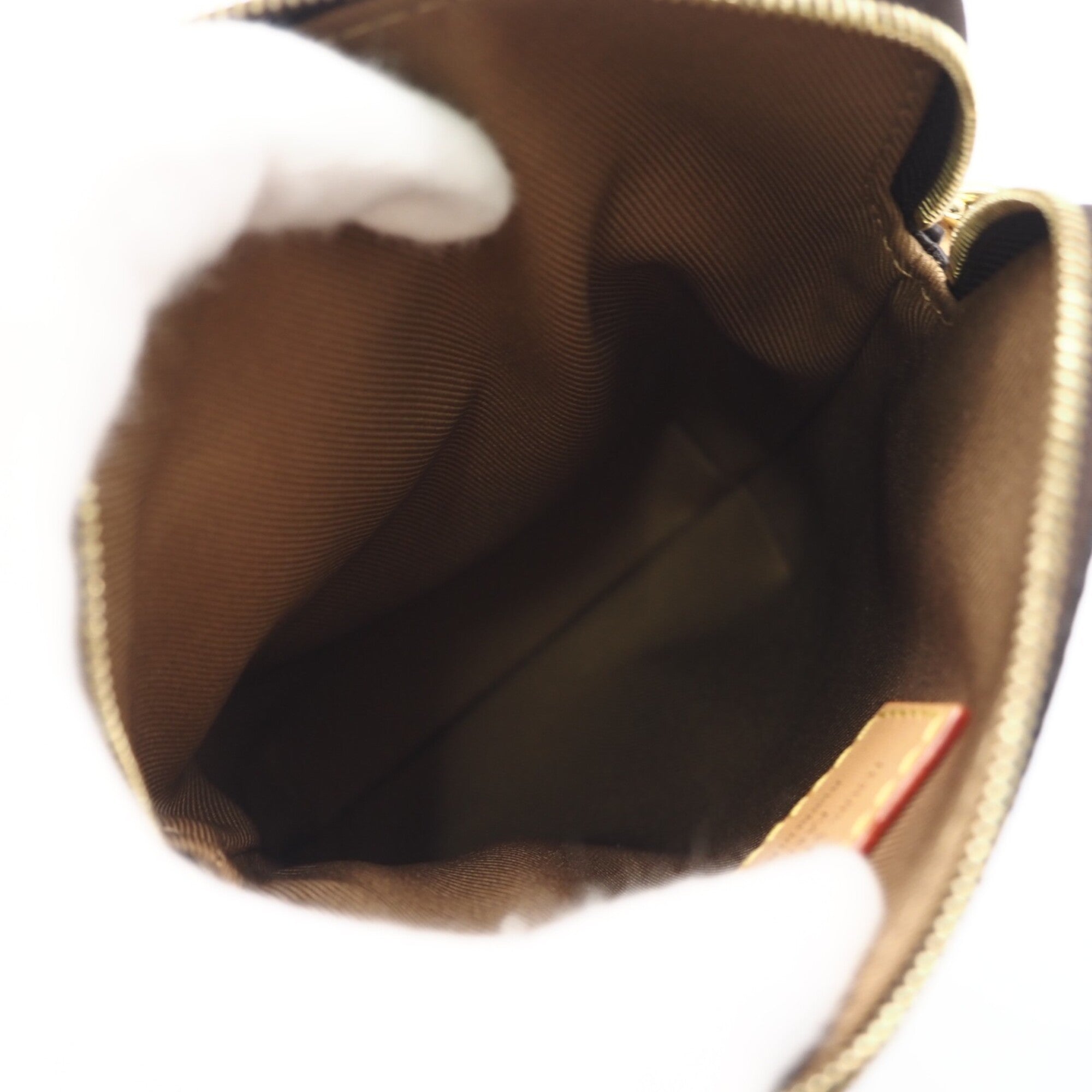 Louis Vuitton Monogram Beige Brown Coated Canvas Leather Shoulder Bag (Pre-Owned)