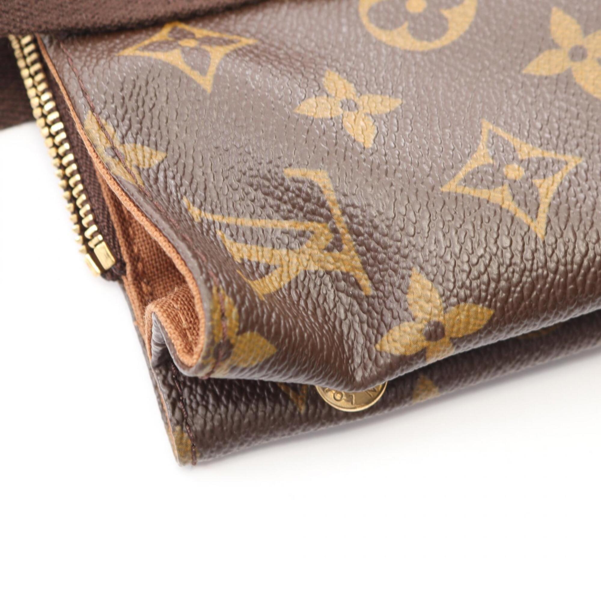 Louis Vuitton Brown Monogram Coated Canvas Leather Handbag Tote Bag (Pre-Owned)