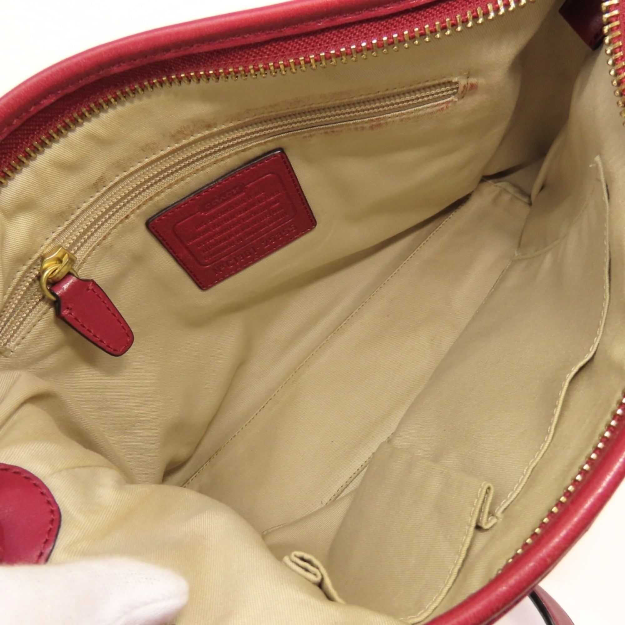 Coach Bordeaux Leather Shoulder Bag (Pre-Owned)