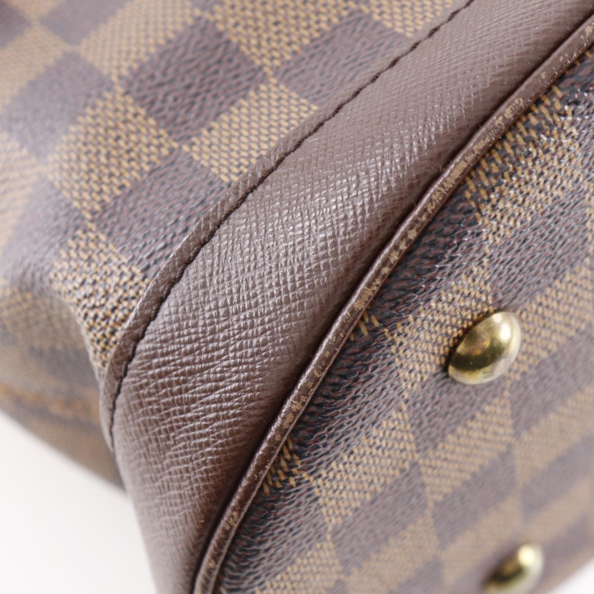 Louis Vuitton Brown Damier Canvas Pouch Tote Bag (Pre-Owned)