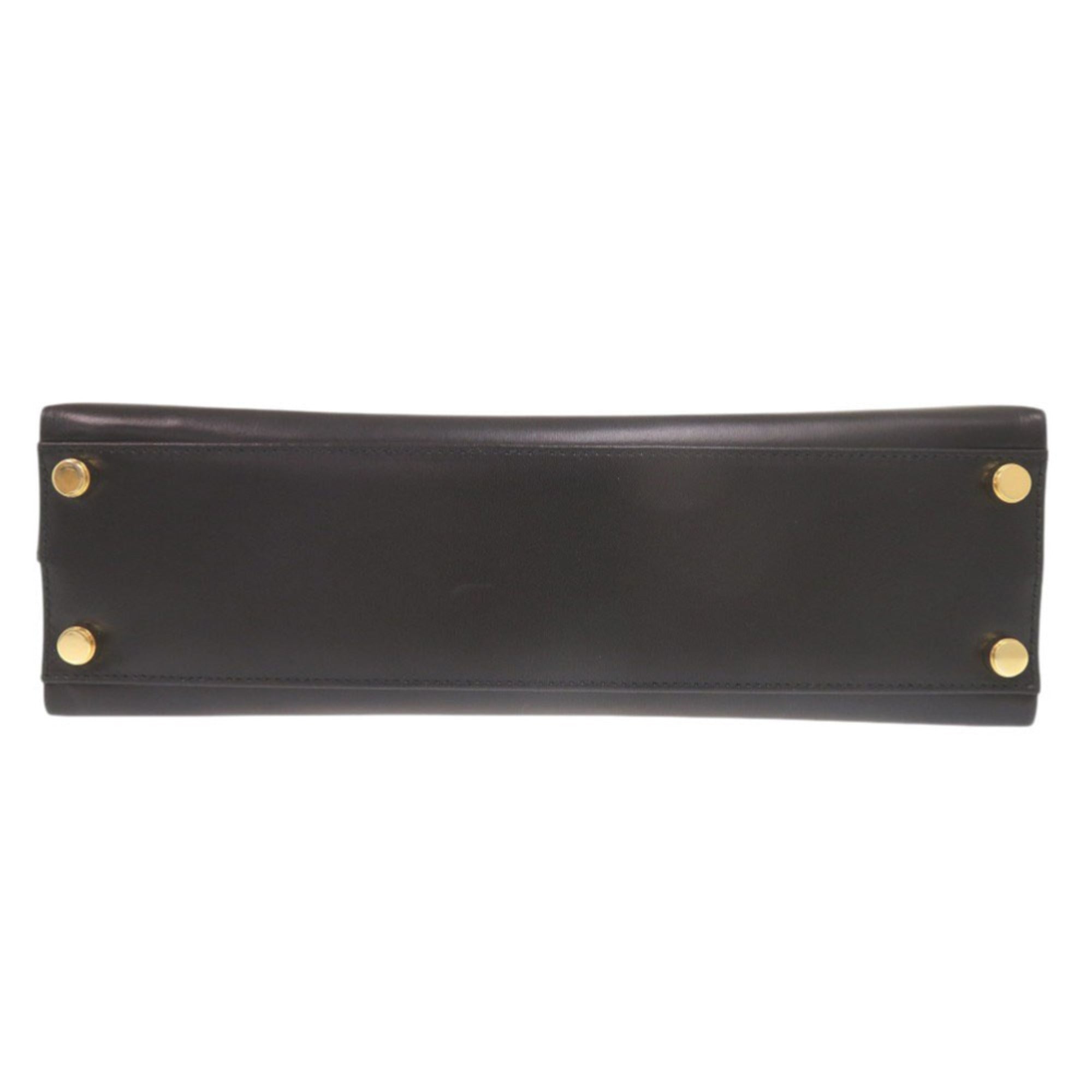 Salvatore Ferragamo Black Leather Handbag Shoulder Bag (Pre-Owned)