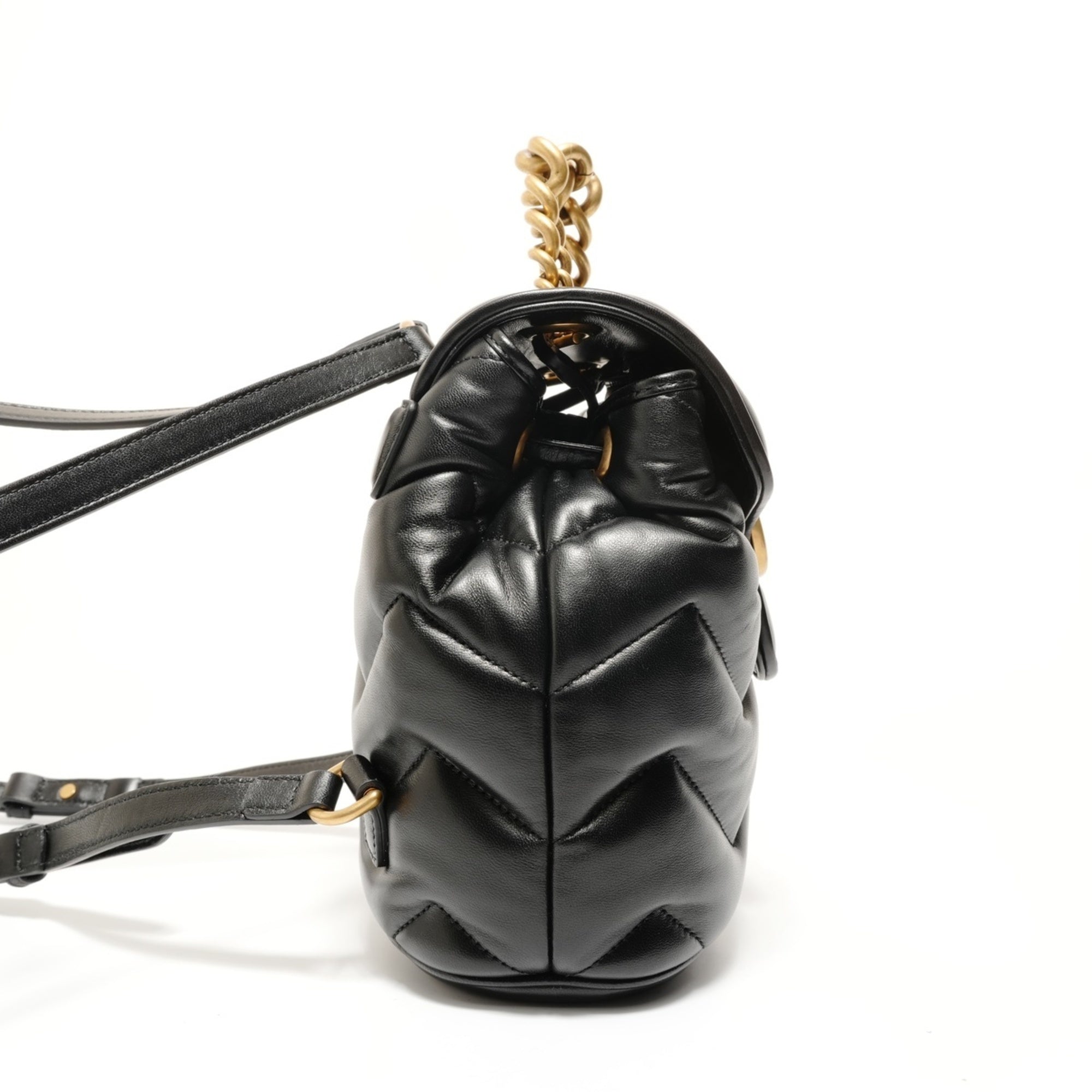 Gucci Gg Marmont Black Quilting Backpack (Pre-Owned)
