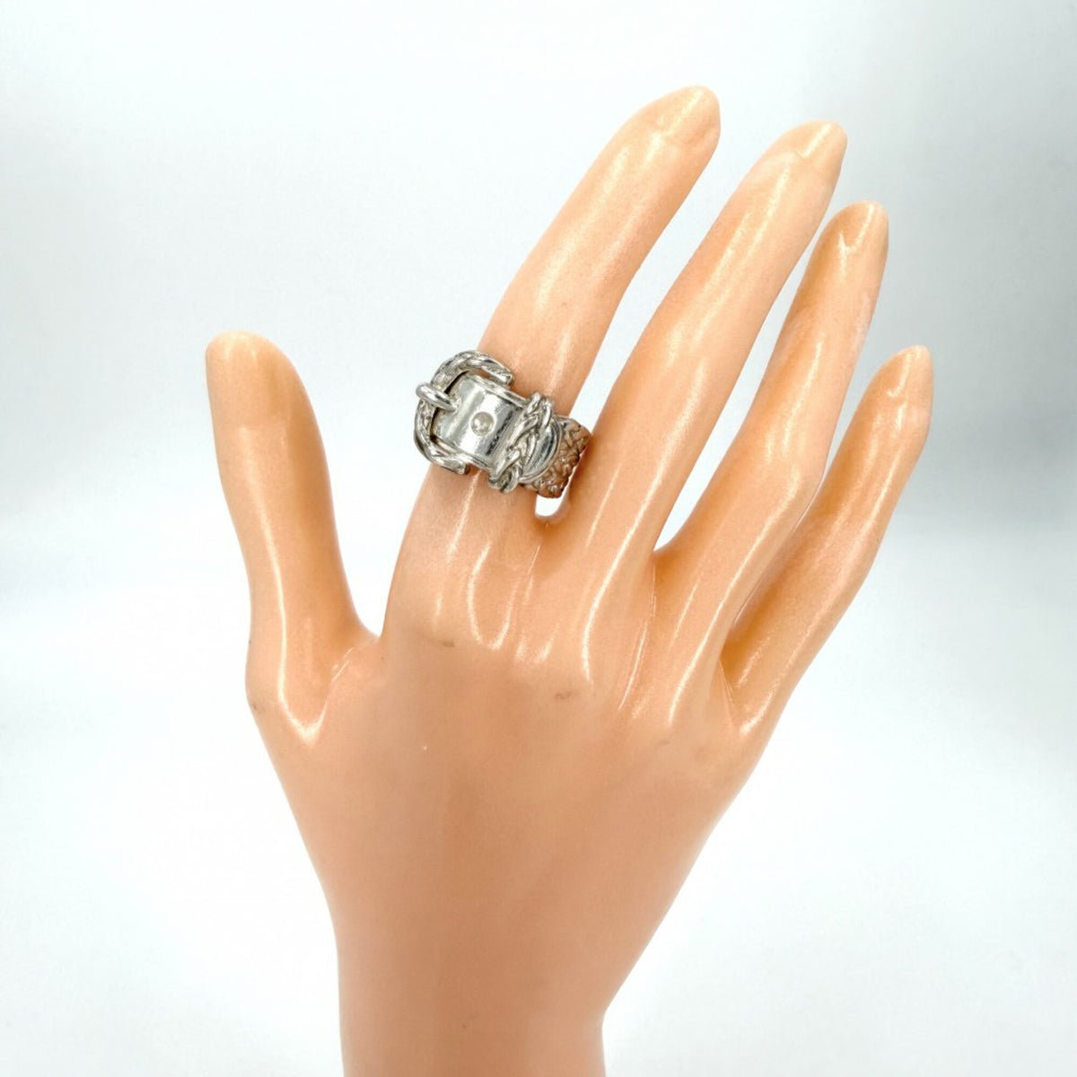 Hermes Silver 925 Band Ring (Pre-Owned)