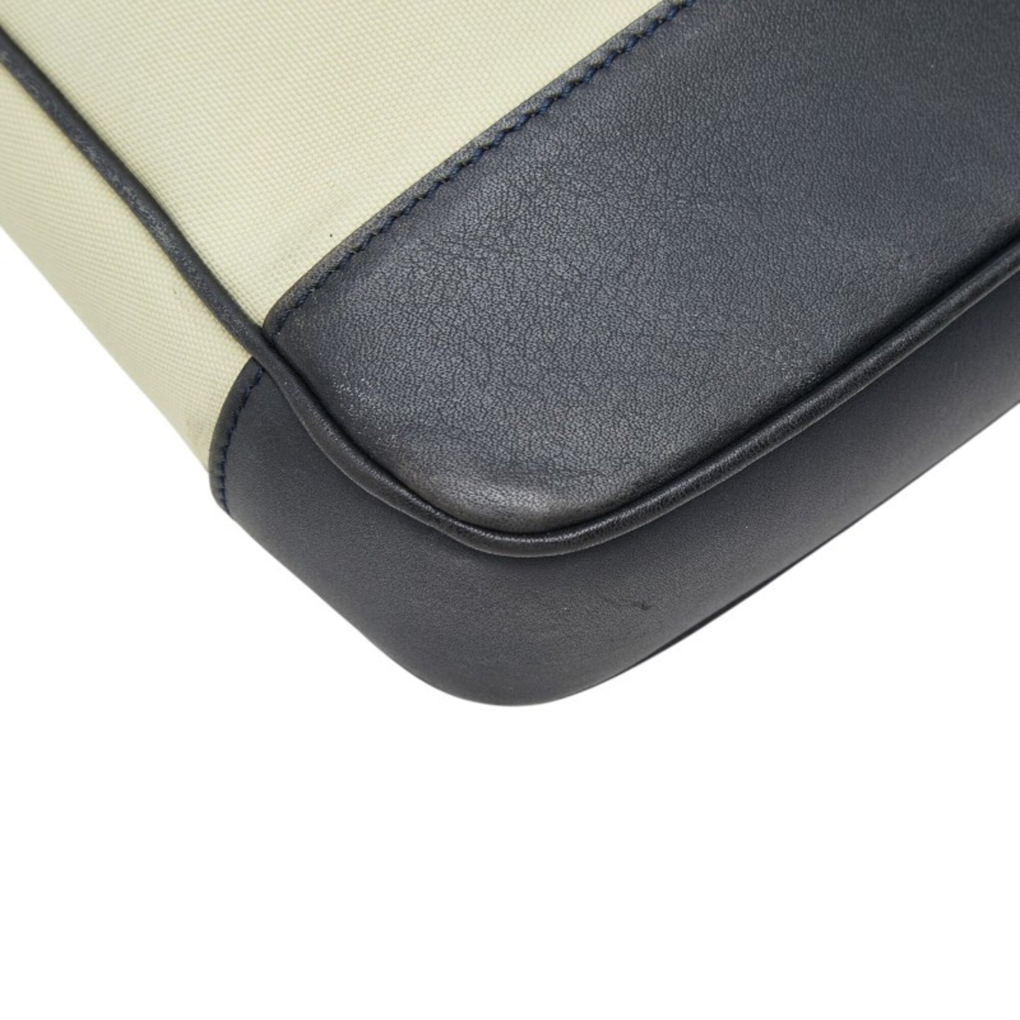 Loewe Beige Black Canvas Leather Shoulder Bag (Pre-Owned)