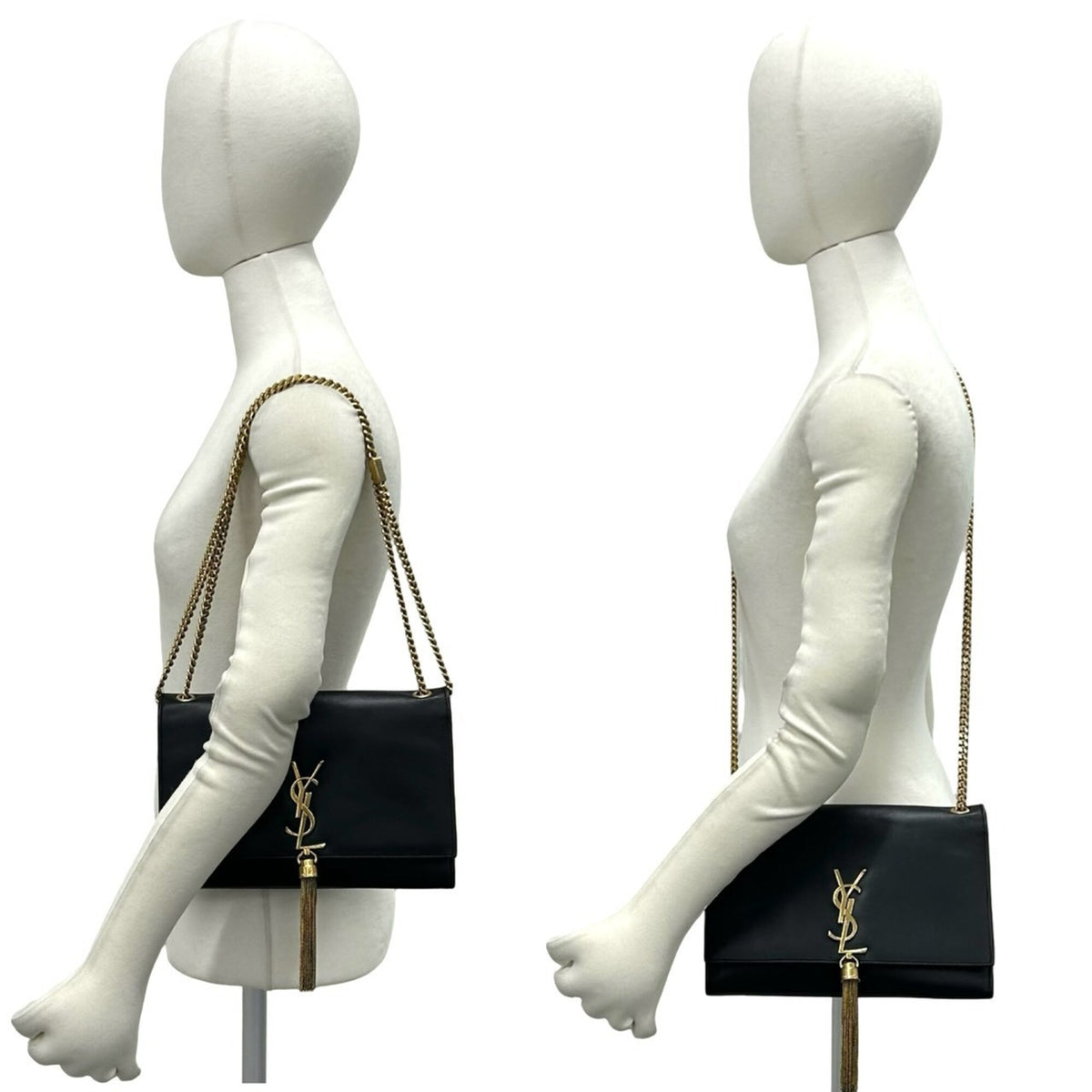 Yves Saint Laurent Black Leather Pochette Shoulder Bag (Pre-Owned)