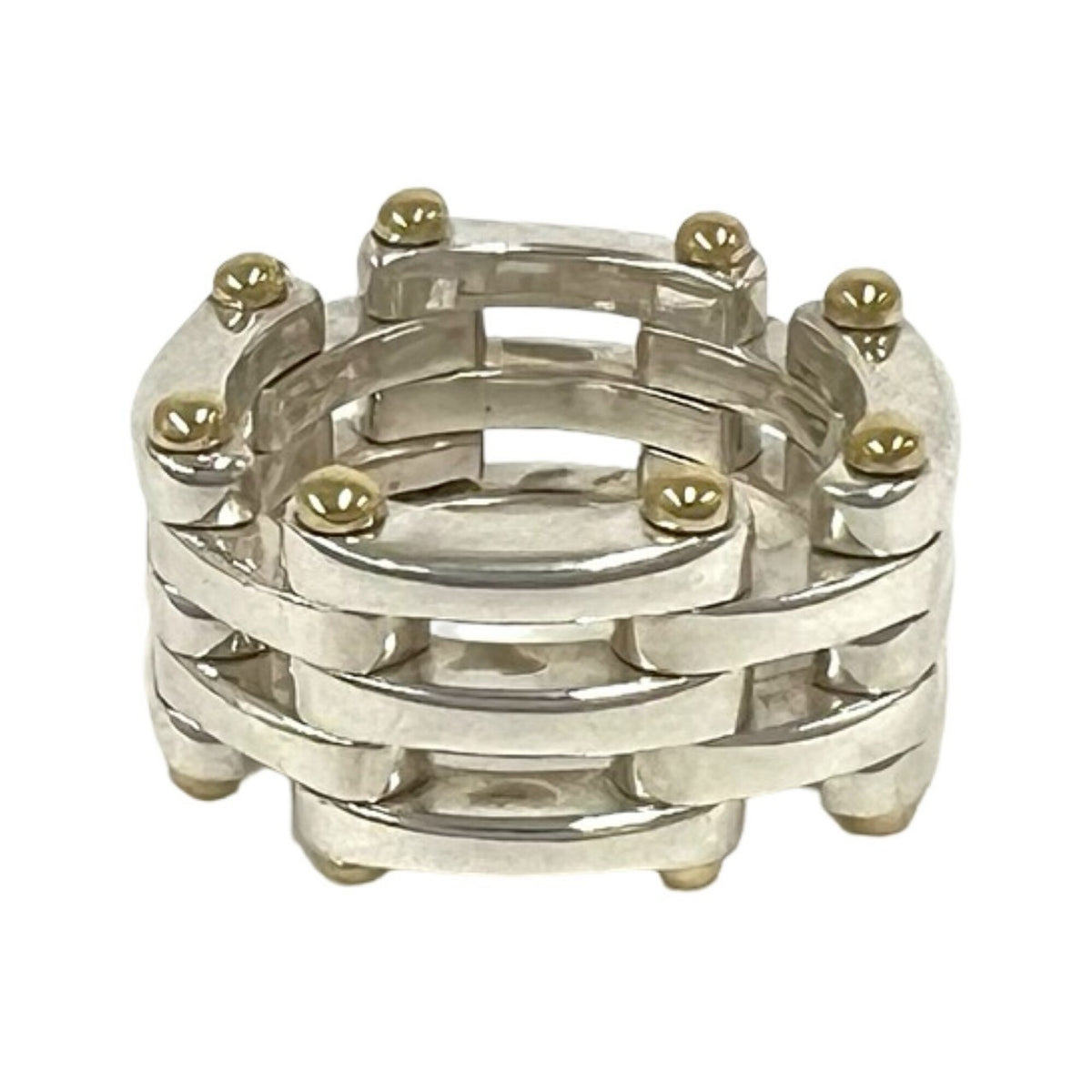 Tiffany Gold Silver Yellow Gold (18K) Silver 925 Band Ring (Pre-Owned)