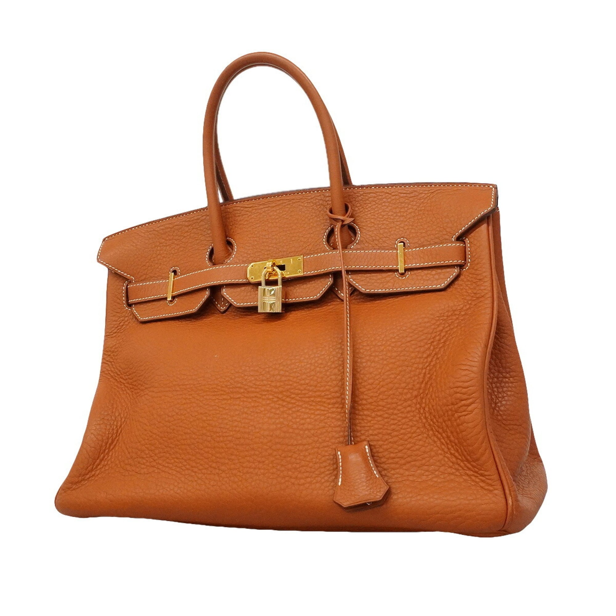 Hermes Natural Taurillon Clemence Leather Handbag (Pre-Owned)