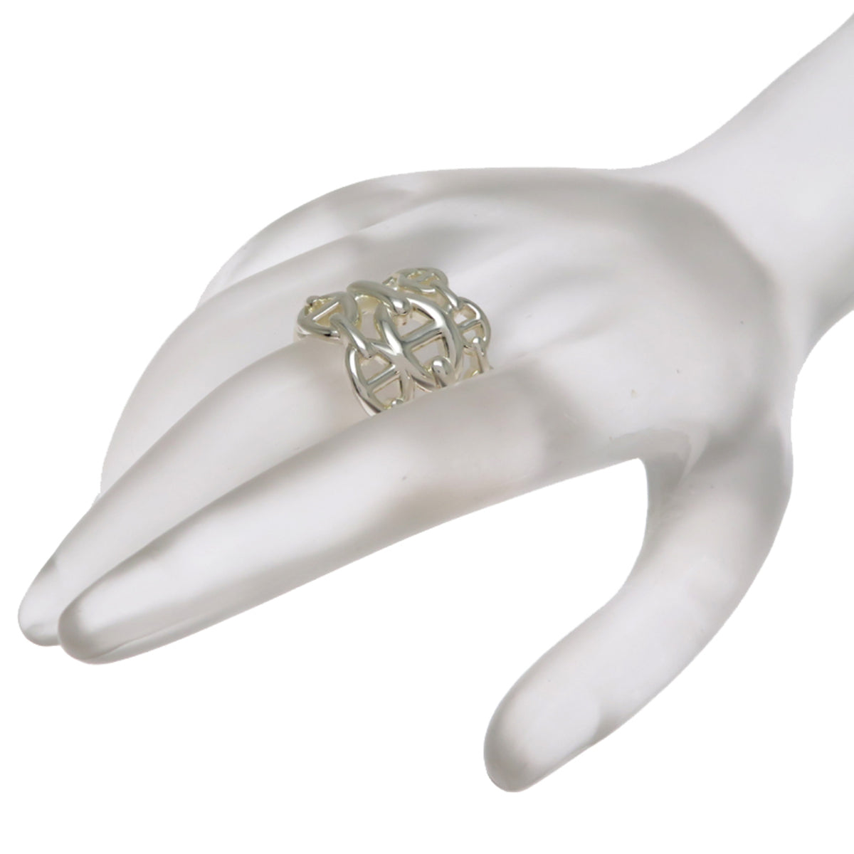 Hermes Silver 925 Band Ring (Pre-Owned)