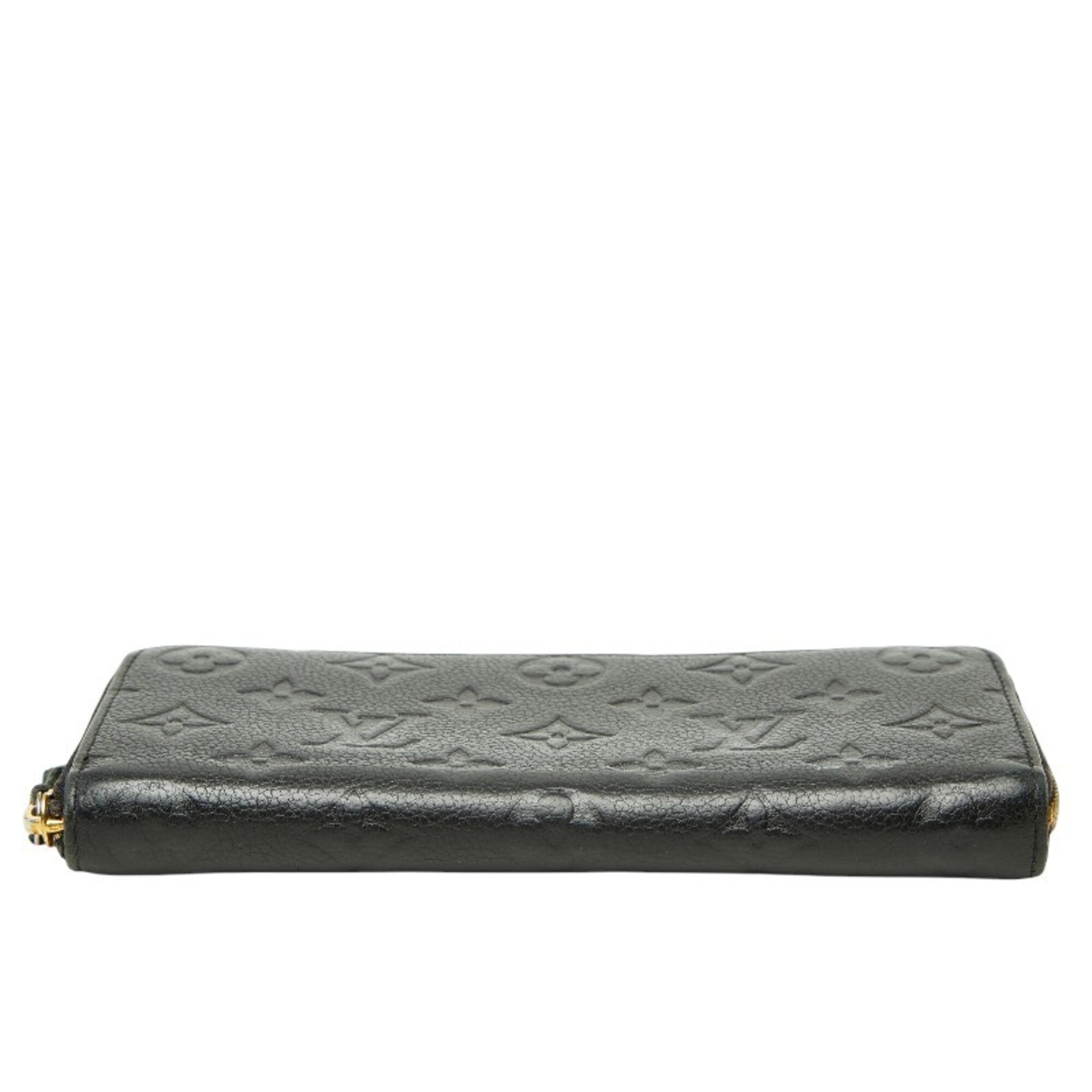 Louis Vuitton Black Leather Long Wallet (Bi-Fold) (Pre-Owned)