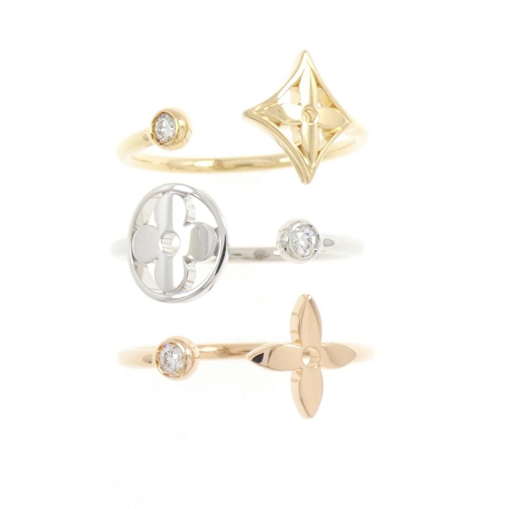 Louis Vuitton Yellow Gold (18K) Pink Gold (18K) White Gold (18K) Band Ring (Pre-Owned)