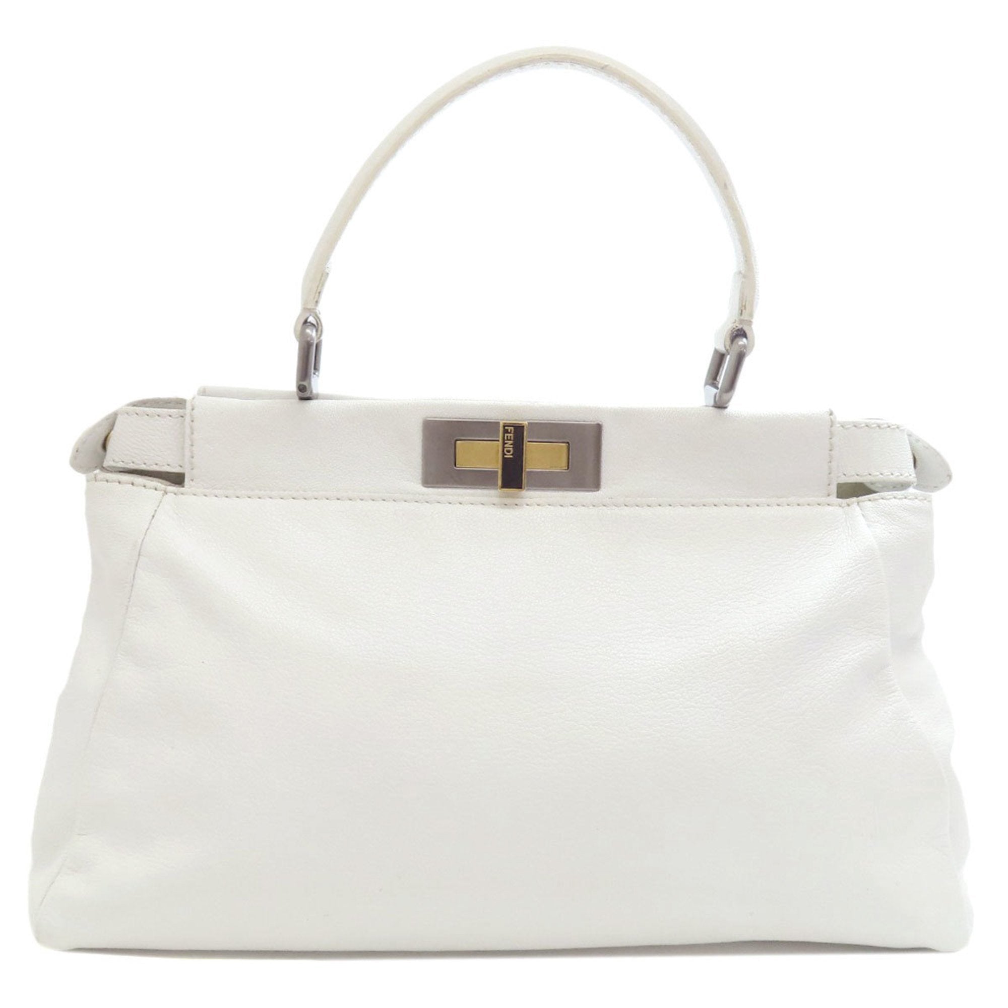 Fendi White Leather Handbag (Pre-Owned)