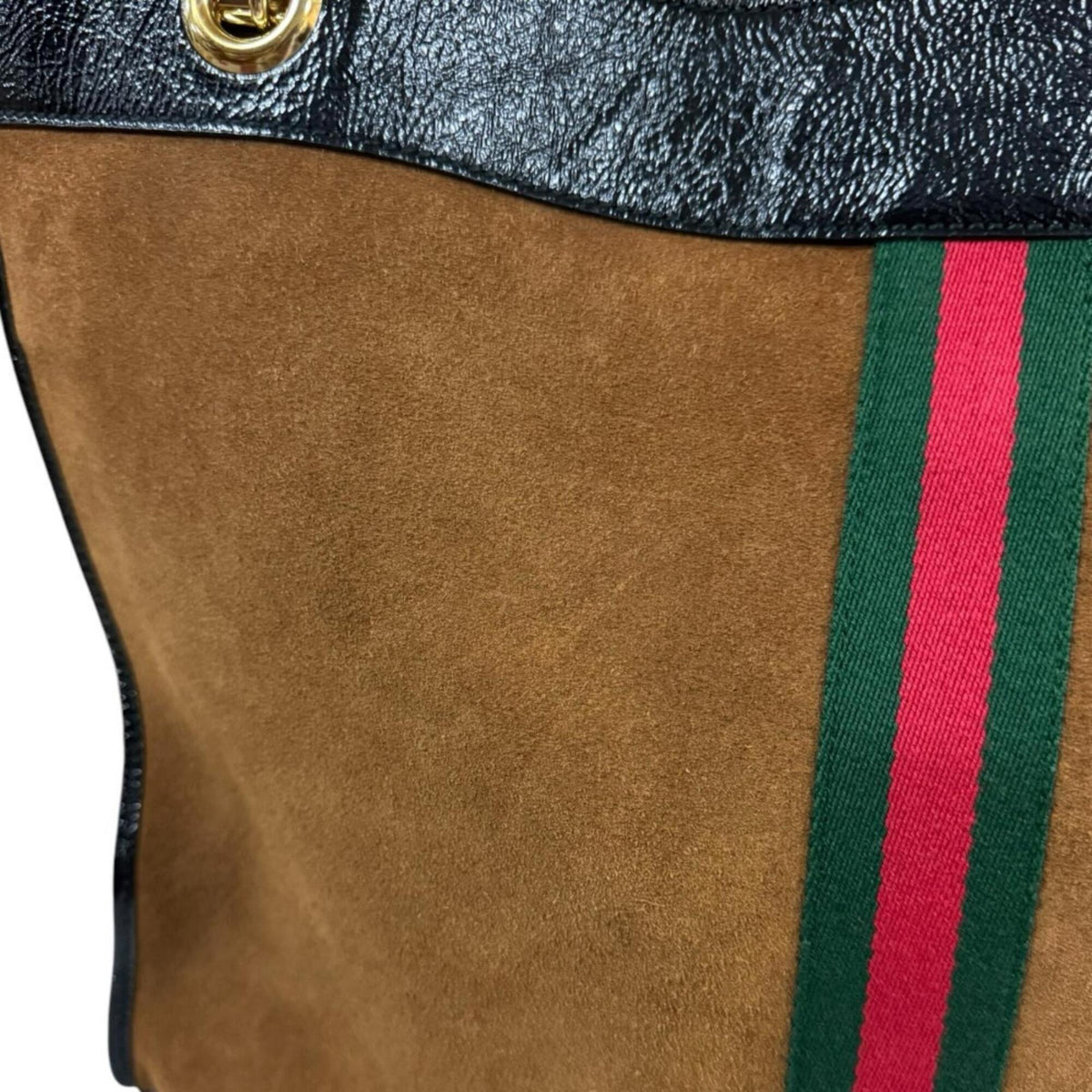 Gucci Black Brown Suede Leather Pouch Tote Bag (Pre-Owned)
