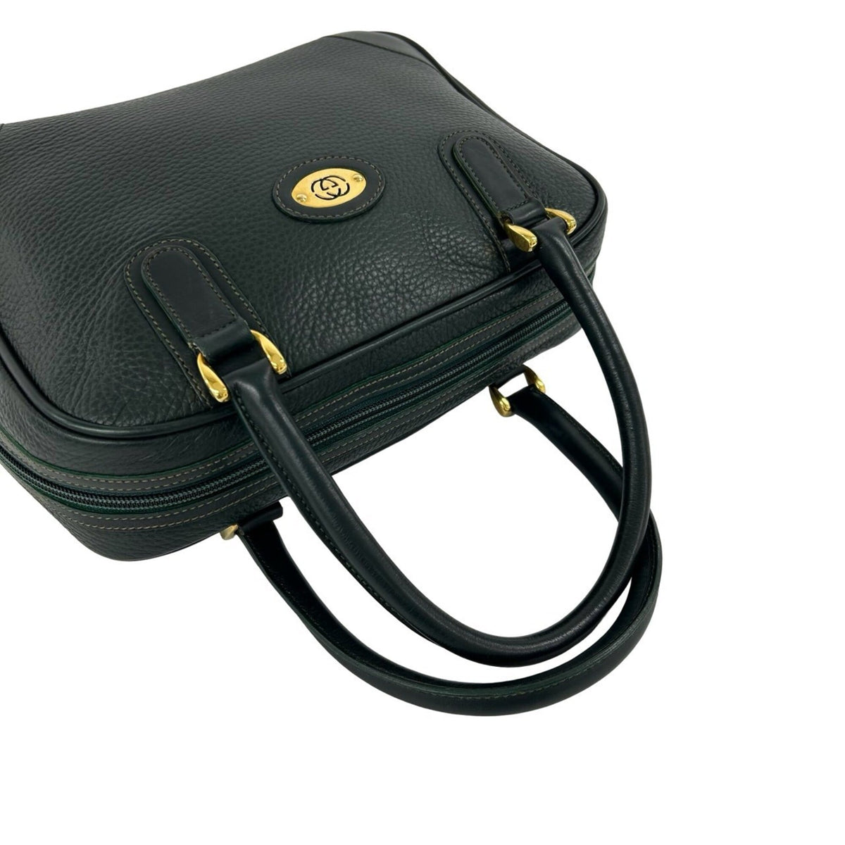 Gucci Green Leather Boston Bag Handbag (Pre-Owned)