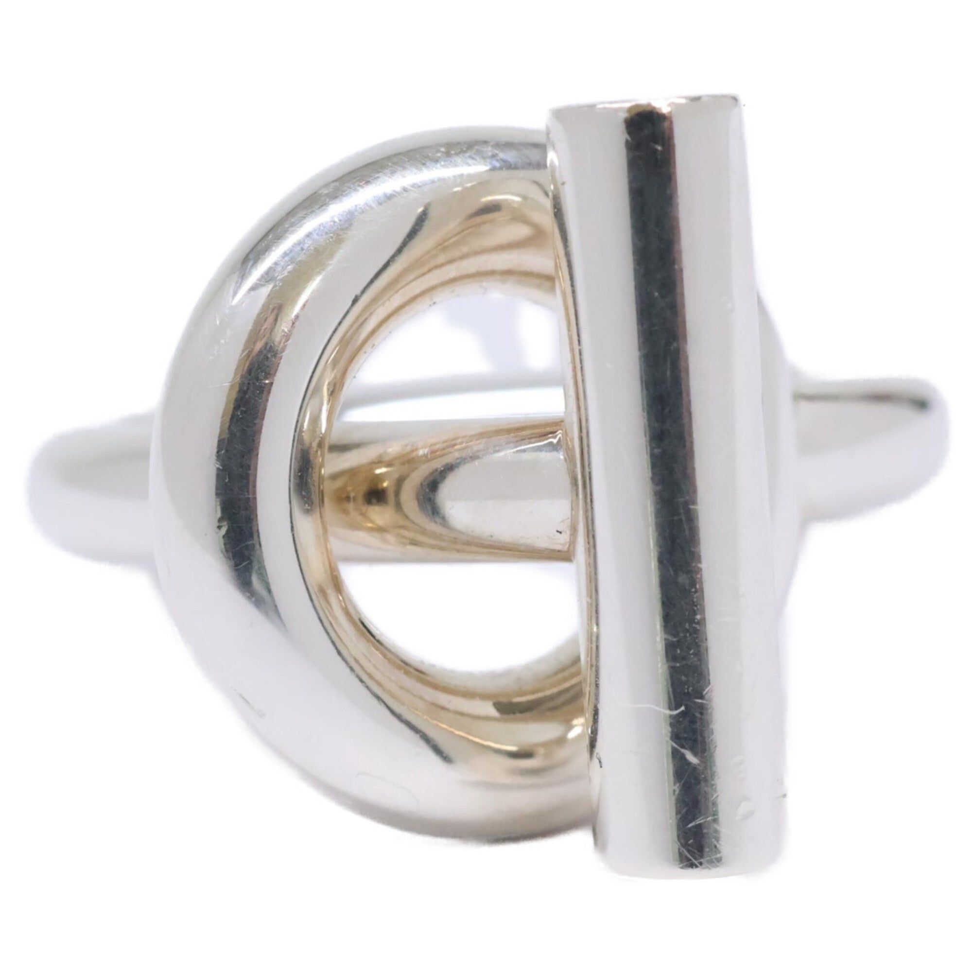 Hermes Silver Silver 925 Band Ring (Pre-Owned)