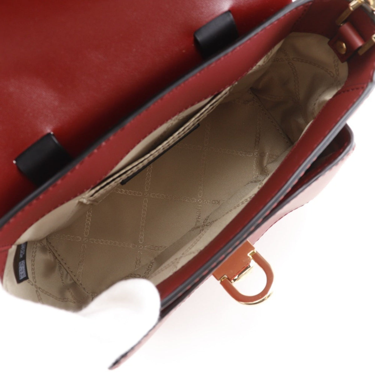 Michael Kors Red Color Leather Shoulder Bag (Pre-Owned)