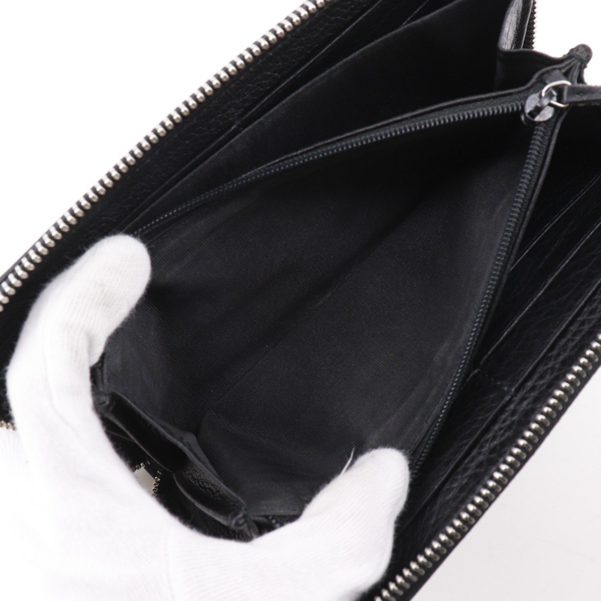 Gucci Black Leather Long Wallet (Bi-Fold) (Pre-Owned)