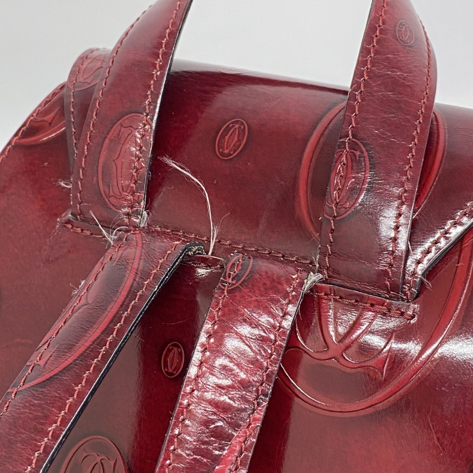 Cartier Bordeaux Leather Backpack (Pre-Owned)