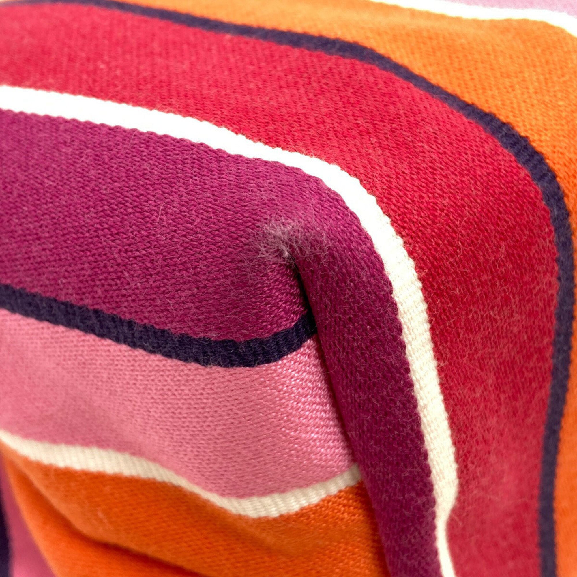 Longchamp Orange Pink Purple Canvas Tote Bag (Pre-Owned)