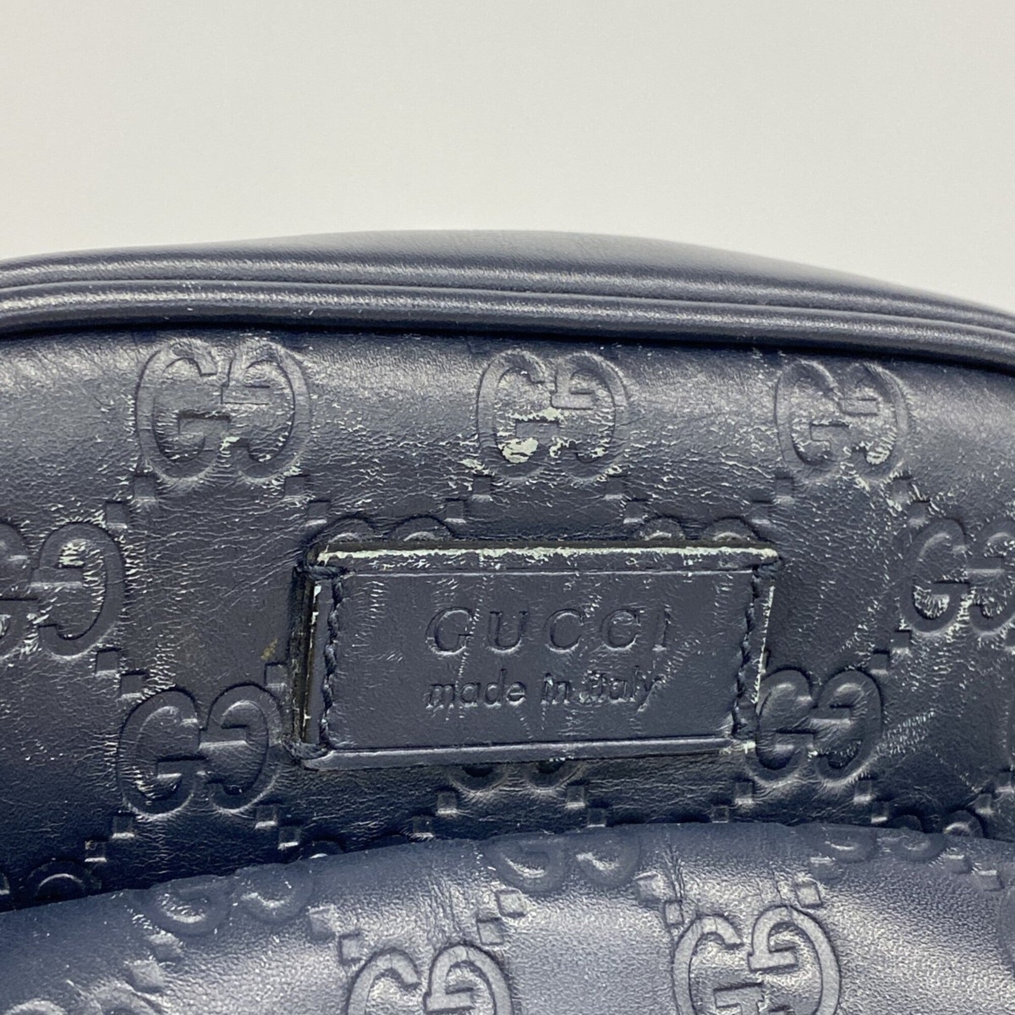 Gucci Navy Leather Sling Bag (Pre-Owned)