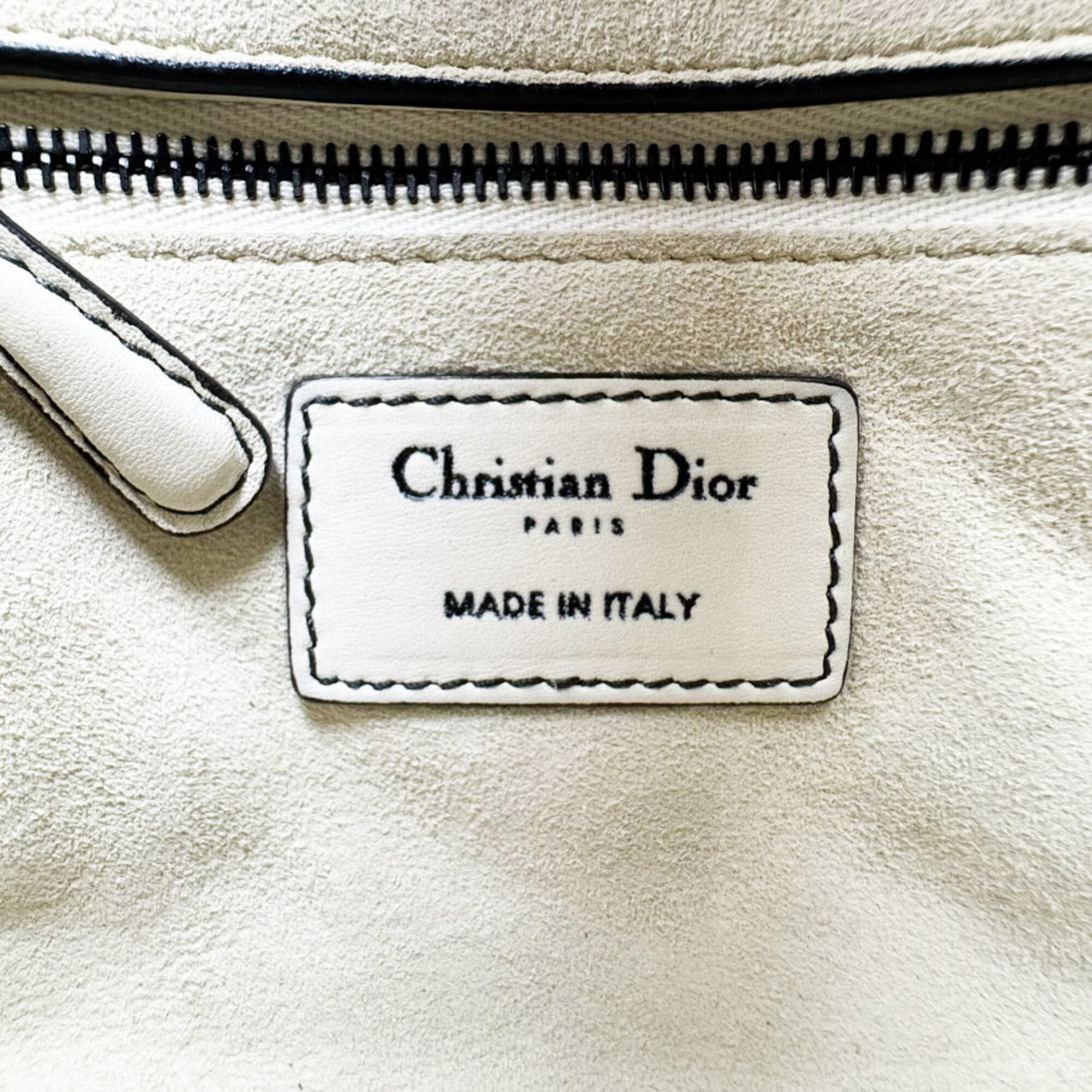 Christian Dior Black Ivory Leather Handbag Shoulder Bag (Pre-Owned)