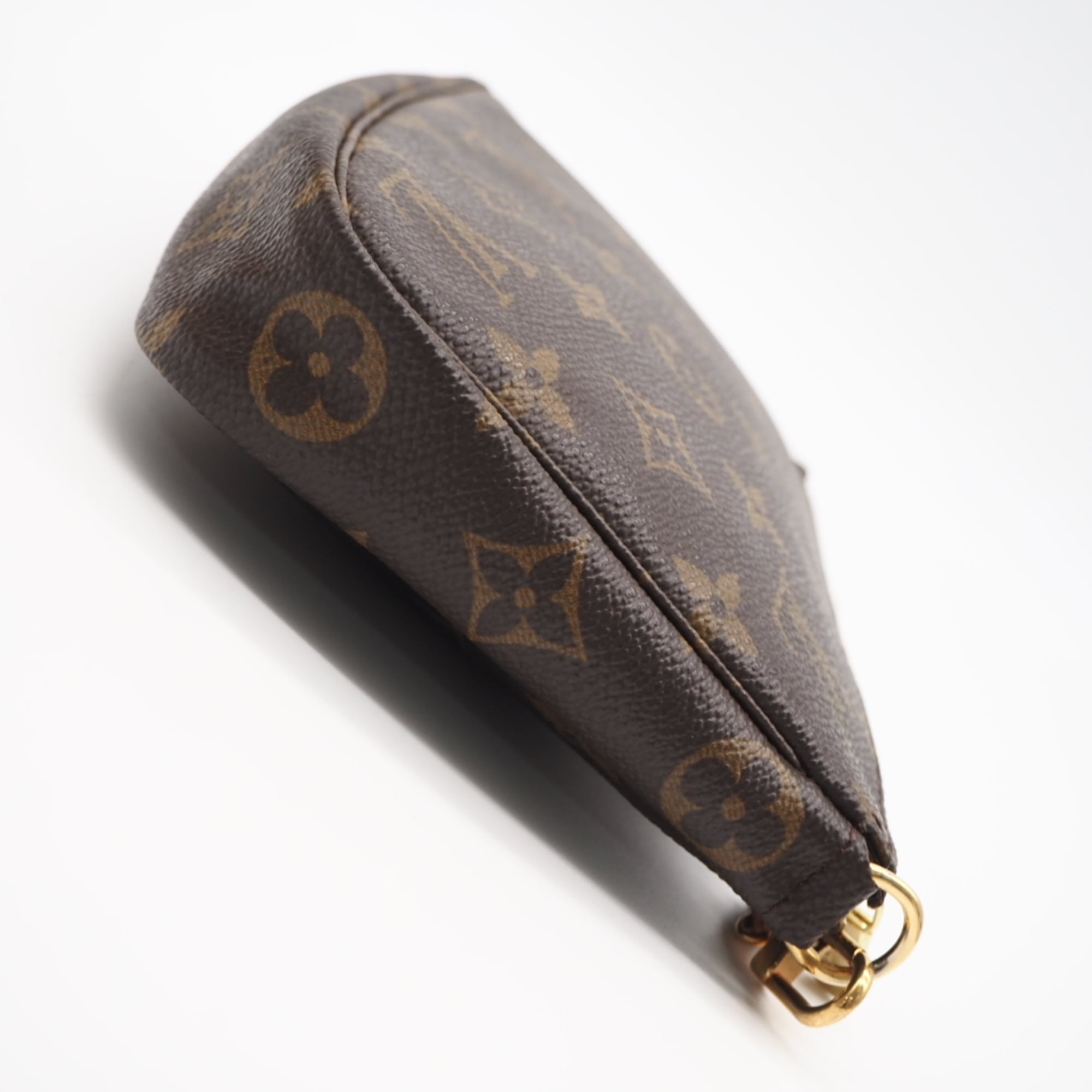 Louis Vuitton Monogram Beige Brown Coated Canvas Leather Handbag Pochette (Pre-Owned)