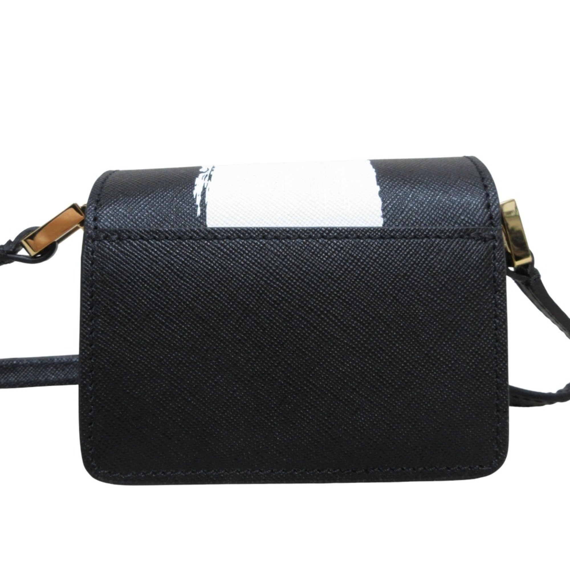 Marni Black White Leather Pochette Shoulder Bag (Pre-Owned)