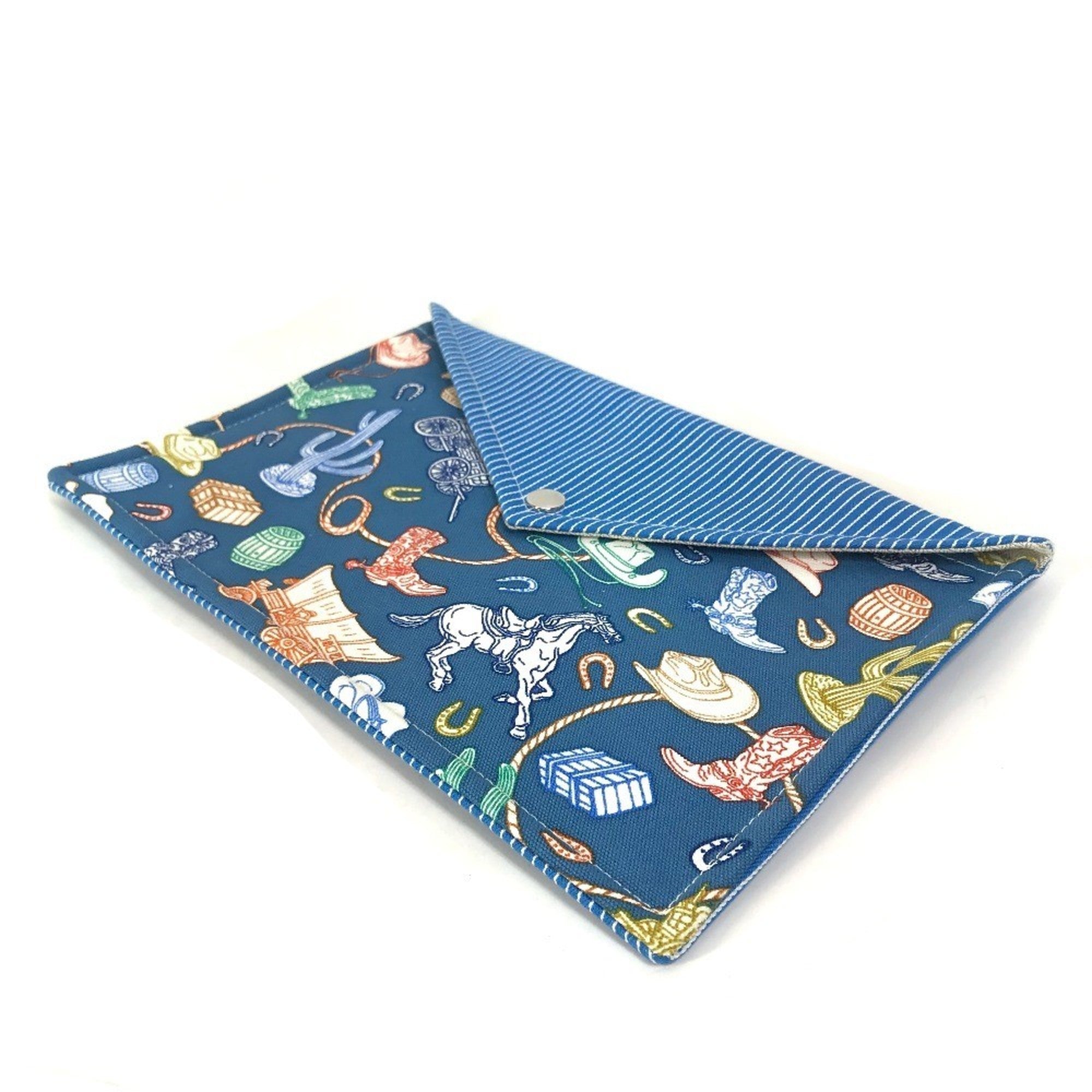 Hermes Blue Cotton Pouch (Pre-Owned)