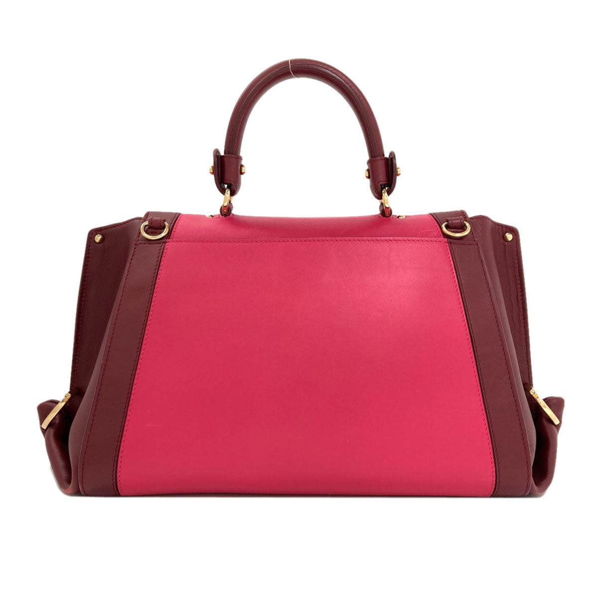 Salvatore Ferragamo Gancini Bordeaux Pink Leather Handbag (Pre-Owned)