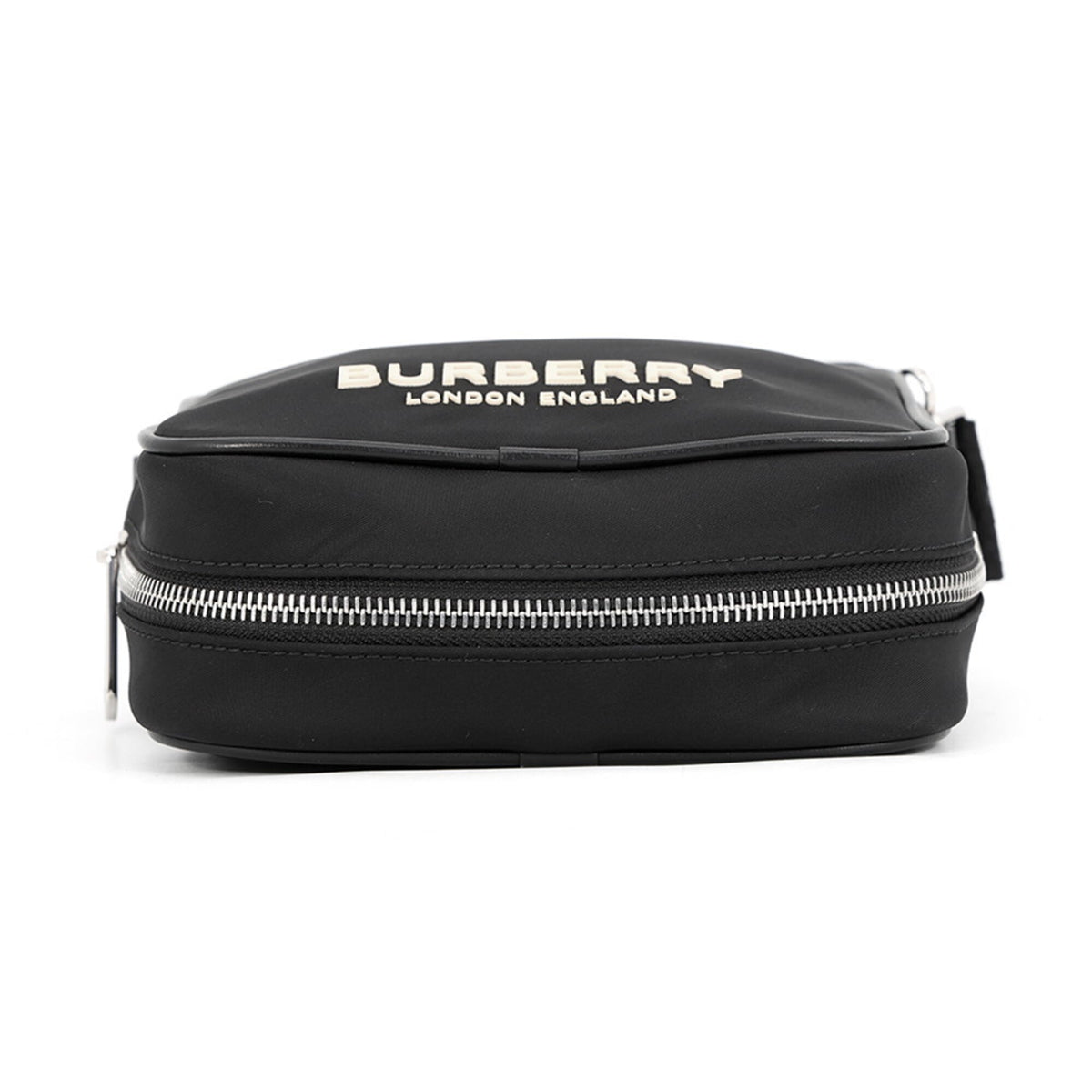 Burberry Black Nylon Leather Handbag Shoulder Bag (Pre-Owned)