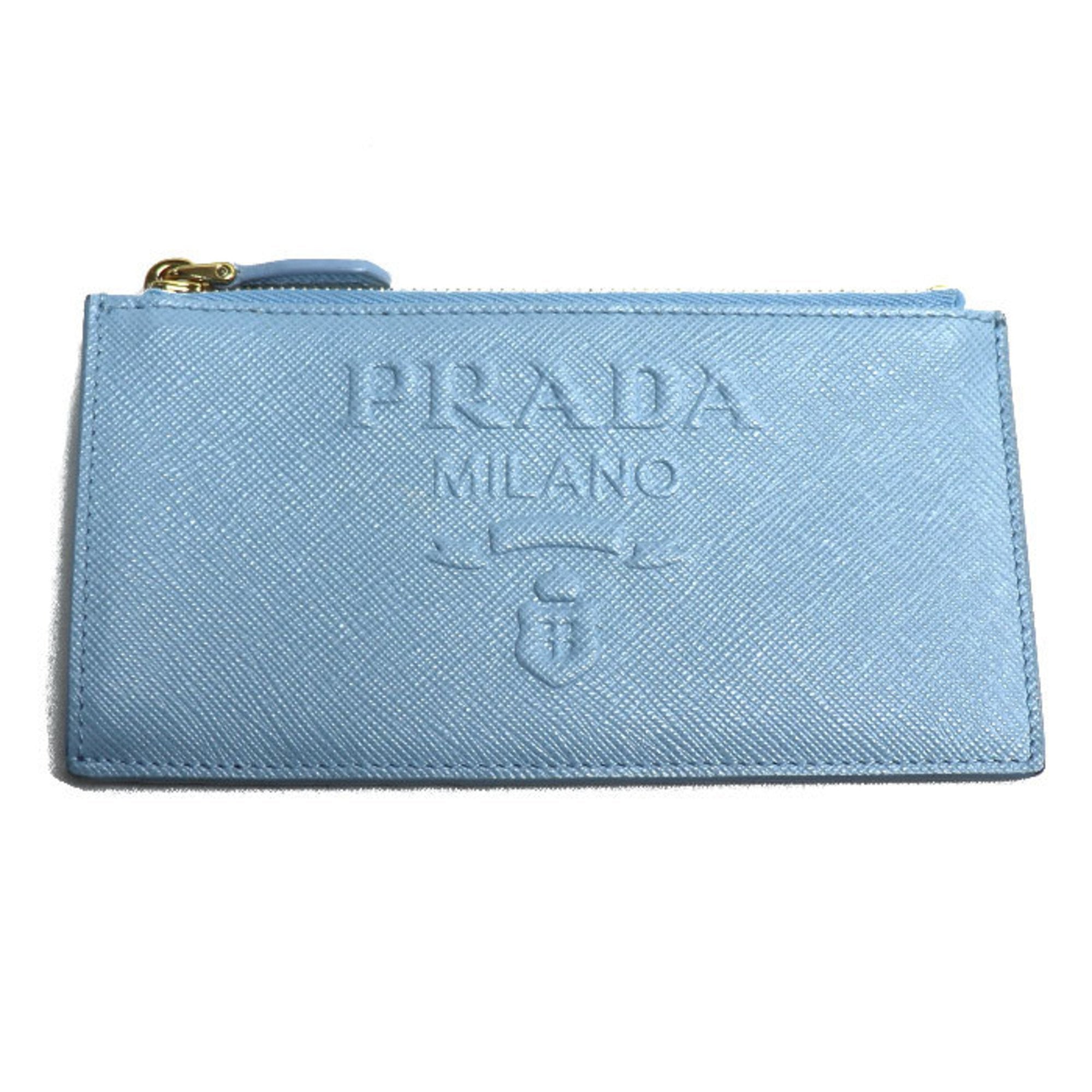 Prada Light Blue Leather Coin Purse/Coin Case (Pre-Owned)