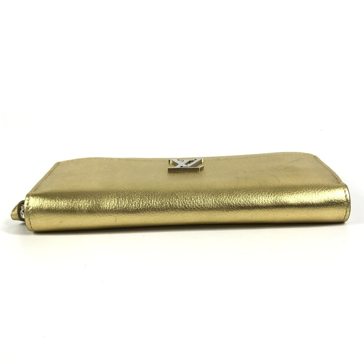 Louis Vuitton Gold Leather Long Wallet (Bi-Fold) (Pre-Owned)