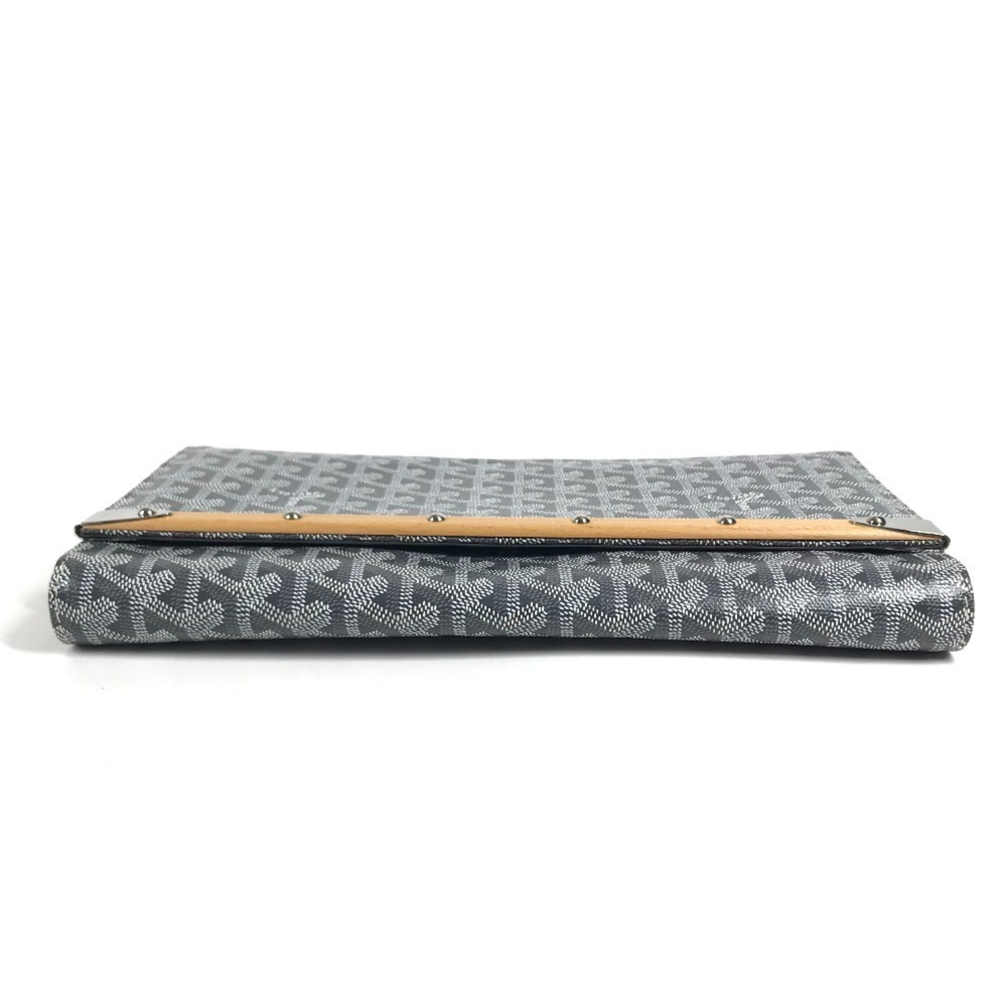 Goyard Gray Pvc Leather Clutch Bag Handbag (Pre-Owned)