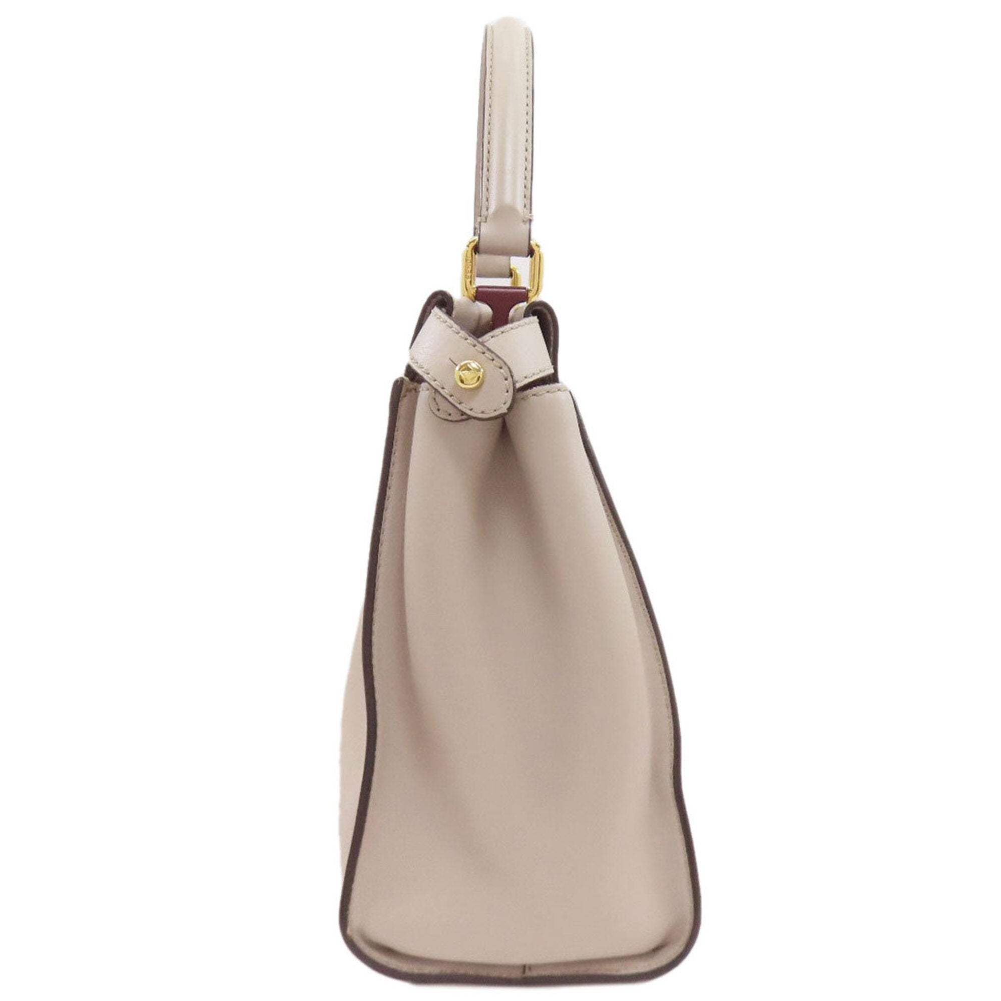 Fendi Light Gray Leather Handbag (Pre-Owned)