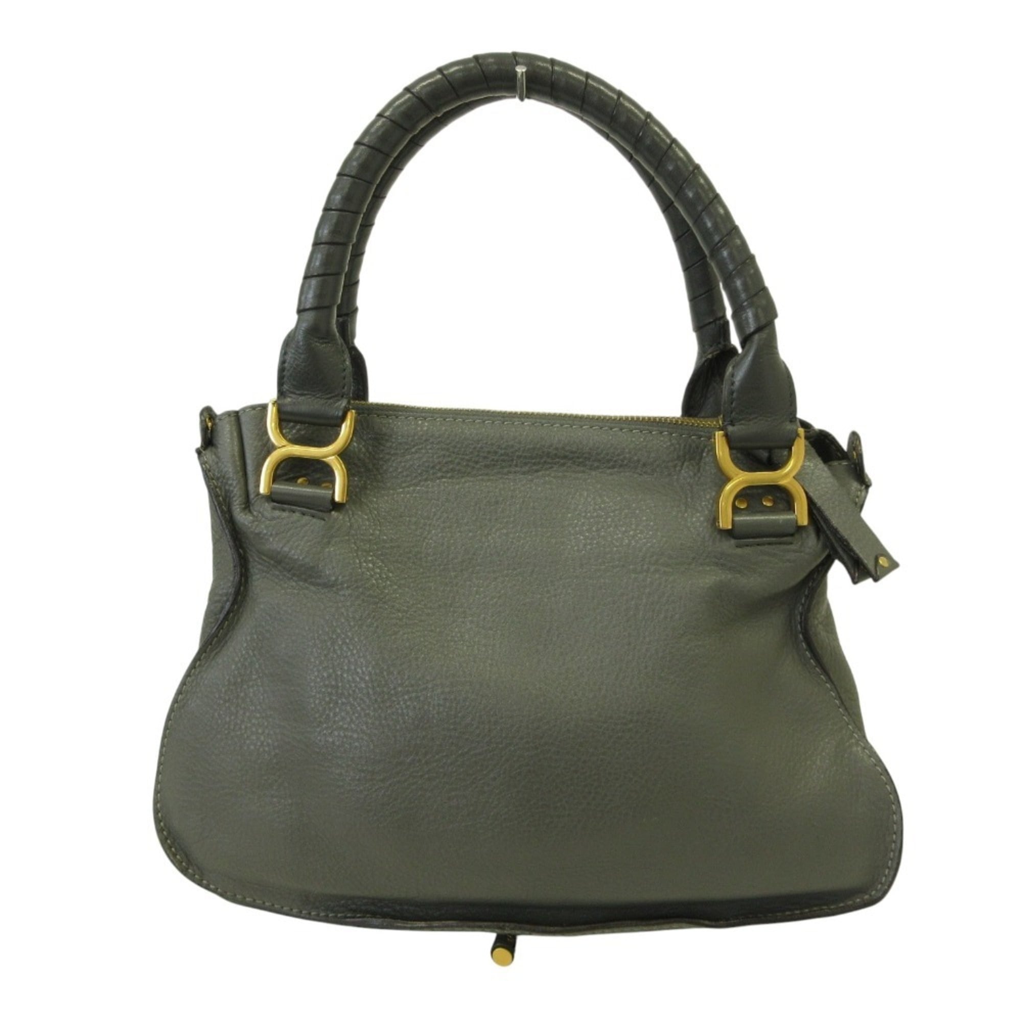 Chloé Gray Leather Handbag Shoulder Bag (Pre-Owned)