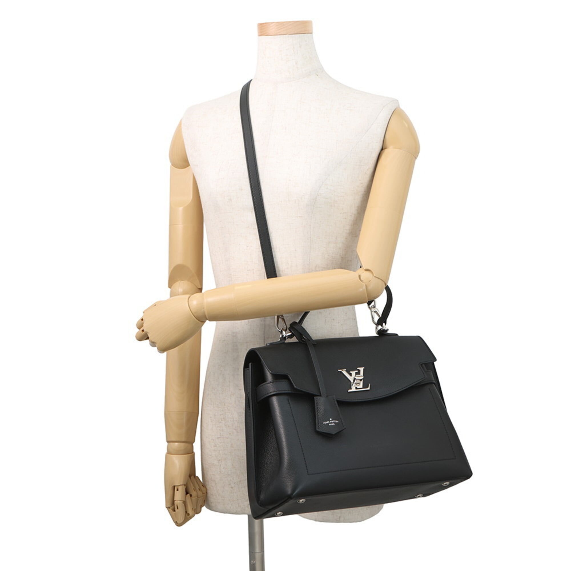 Louis Vuitton Black Noir Leather Handbag Shoulder Bag (Pre-Owned)