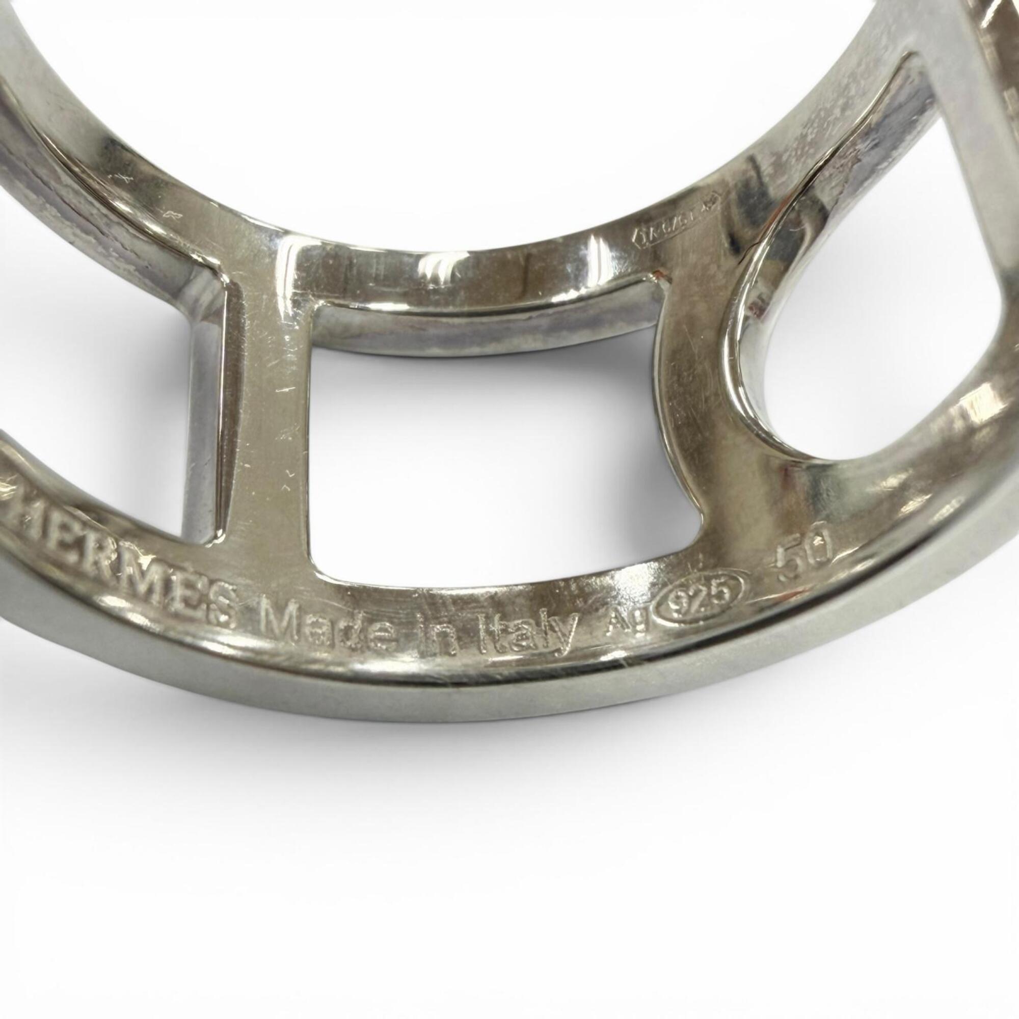 Hermes Silver Silver 925 Band Ring (Pre-Owned)