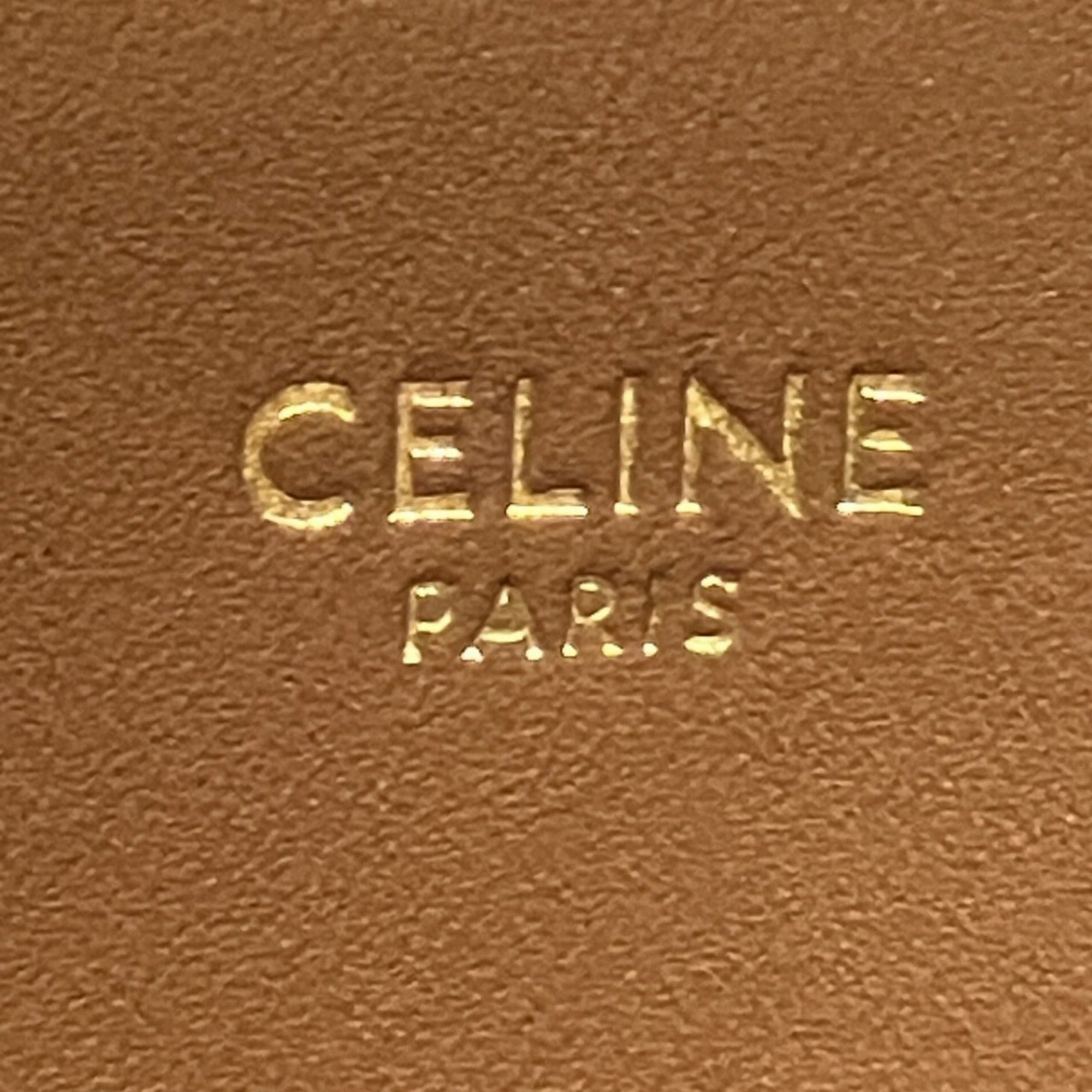 Celine Brown Navy Canvas Leather Tote Bag (Pre-Owned)
