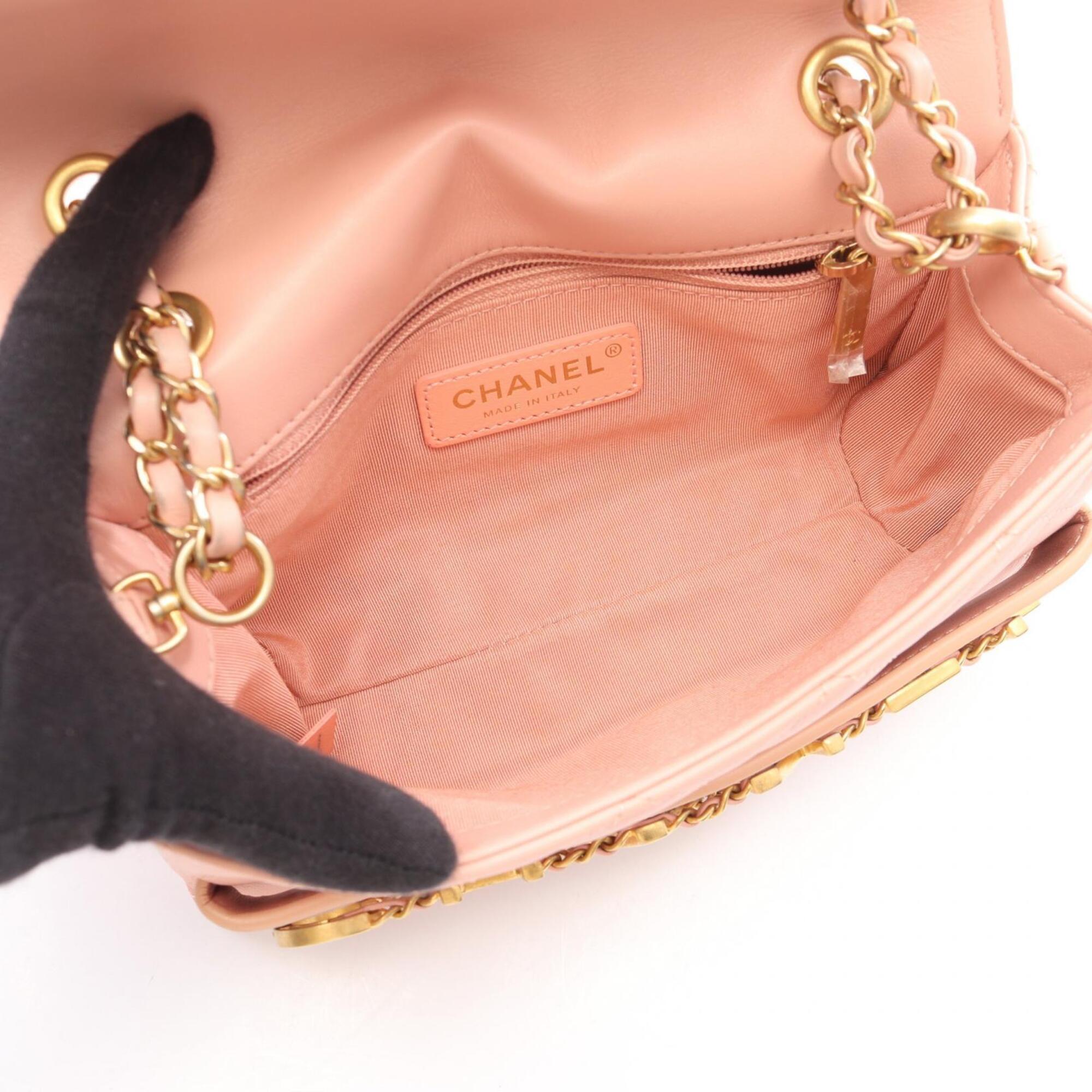 Chanel Pink Leather Handbag Shoulder Bag (Pre-Owned)
