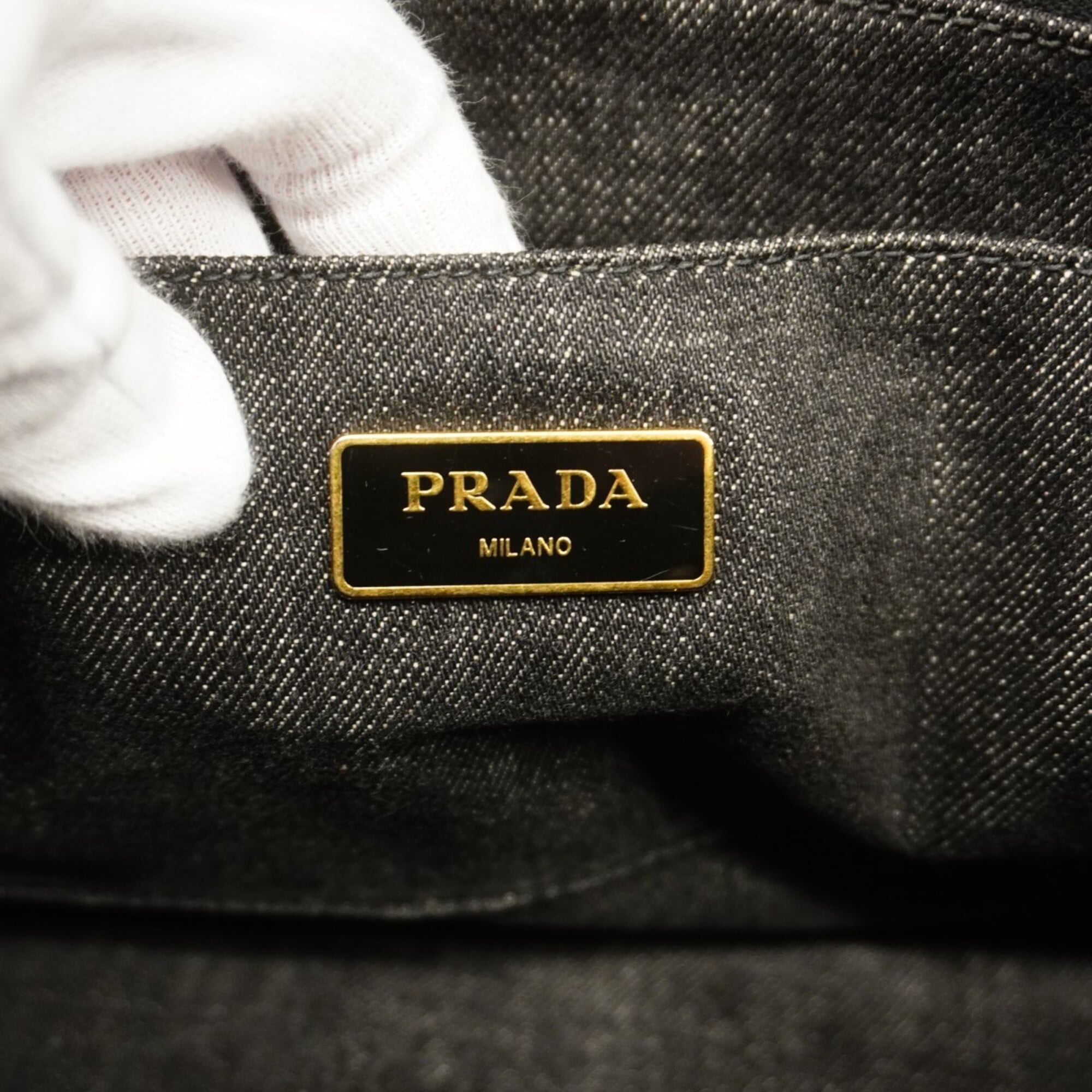 Prada Black Denim Tote Bag (Pre-Owned)