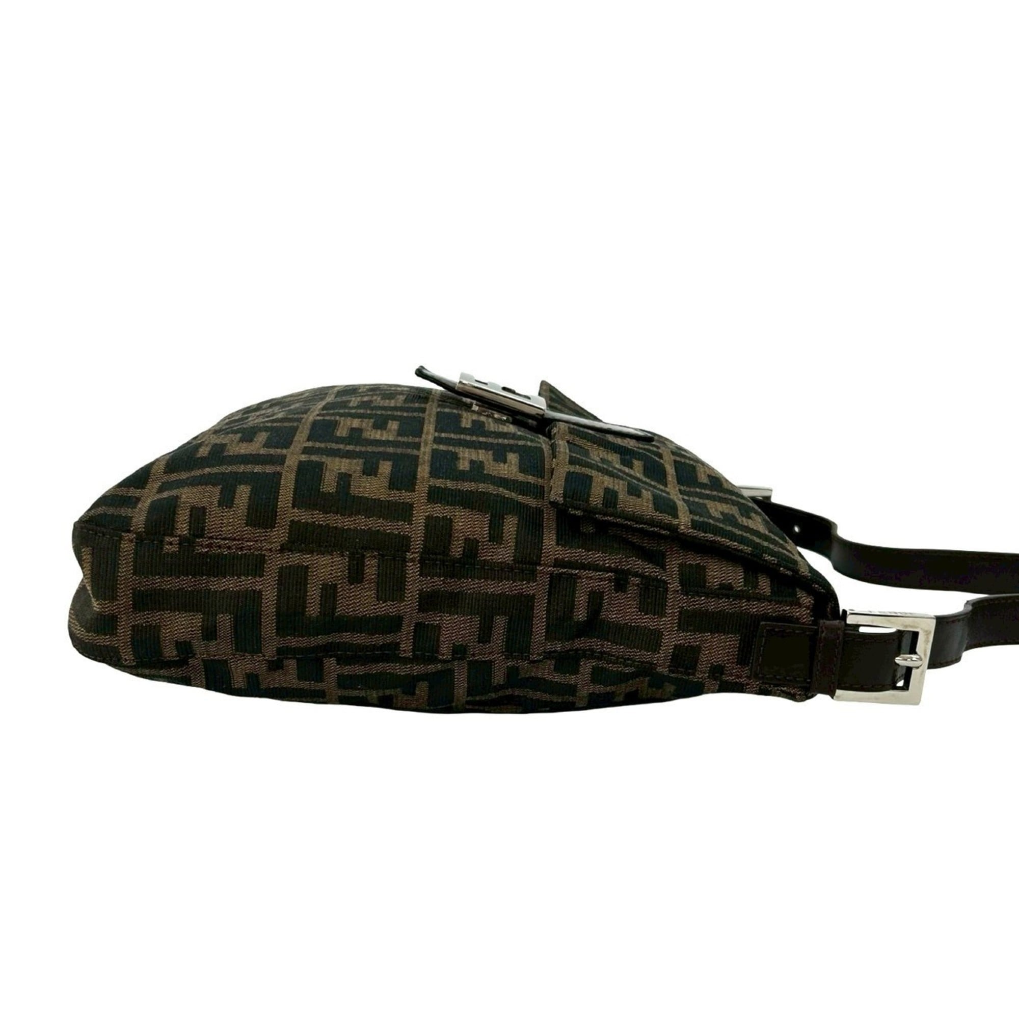 Fendi Brown Canvas Leather Handbag Shoulder Bag (Pre-Owned)