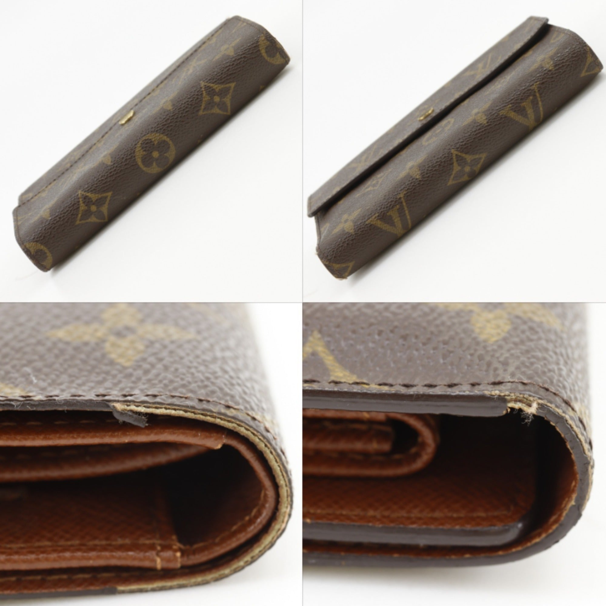 Louis Vuitton Brown Monogram Canvas Wallet (Tri-Fold) (Pre-Owned)