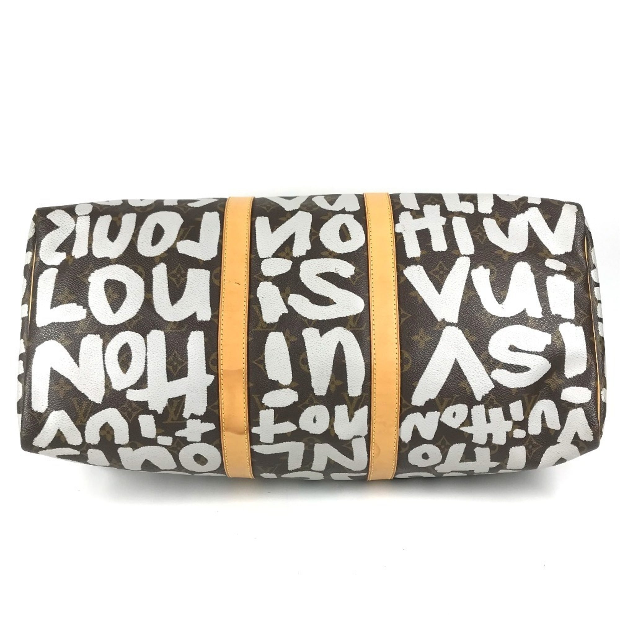 Louis Vuitton Brown White Monogram Canvas Boston Bag (Pre-Owned)