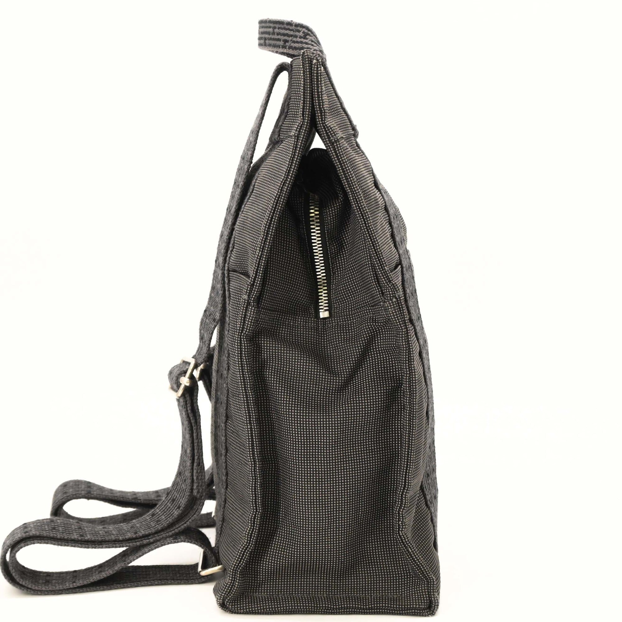 Hermes Her Line Gray Nylon Canvas Backpack (Pre-Owned)